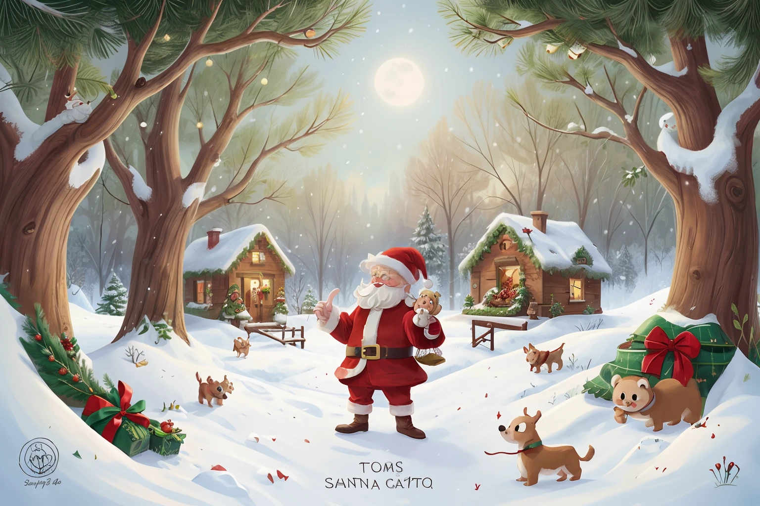 Cartoon cute Santa Claus image