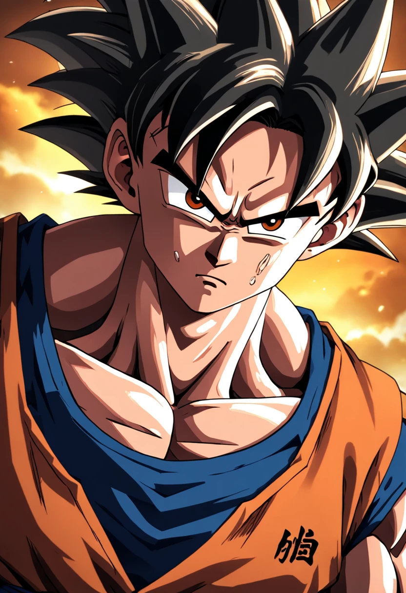Dragon Ball Goku,Great ape,head portrait,Close-up,of a real,Facial features are carefully depicted,Realistic skin texture,Dark style,depth of fields,high light,Real light,Ray traching,oc rendered,Hyper-realistic,best qualtiy,8K,Works of masters,super-fine,Detailed pubic hair,Correct anatomy,sharp focus on eyes,Bokeh,Facial features are carefully depicted, in a restaurant kitchen, looking for an empty plate.
