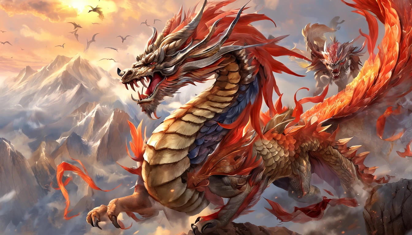 Dragon of Japan, full body Esbian, drak, the Extremely Detailed CG Unity 8K Wallpapers), (Colorful:1.2), Long hair, sharpteeth, Red Eyes, 牙, Huge, Hires upscale: 1.7, Hires upscaler: 4x speed_NMKD-SIAX_200k, Noise reduction intensity: 0.45, Lifelike texture, Dynamic Angle, (((+++Lightning is intertwined with the body///))), Colorful auspicious clouds, Shadowing, Atmospheric perspective, in a panoramic view, Wide Shot, 16 K, Anatomically correct, Super Detail