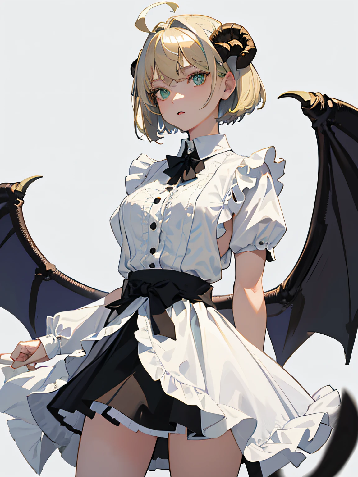 masterpiece, woman with blond middle part hair and blue eyes, angel, six winged