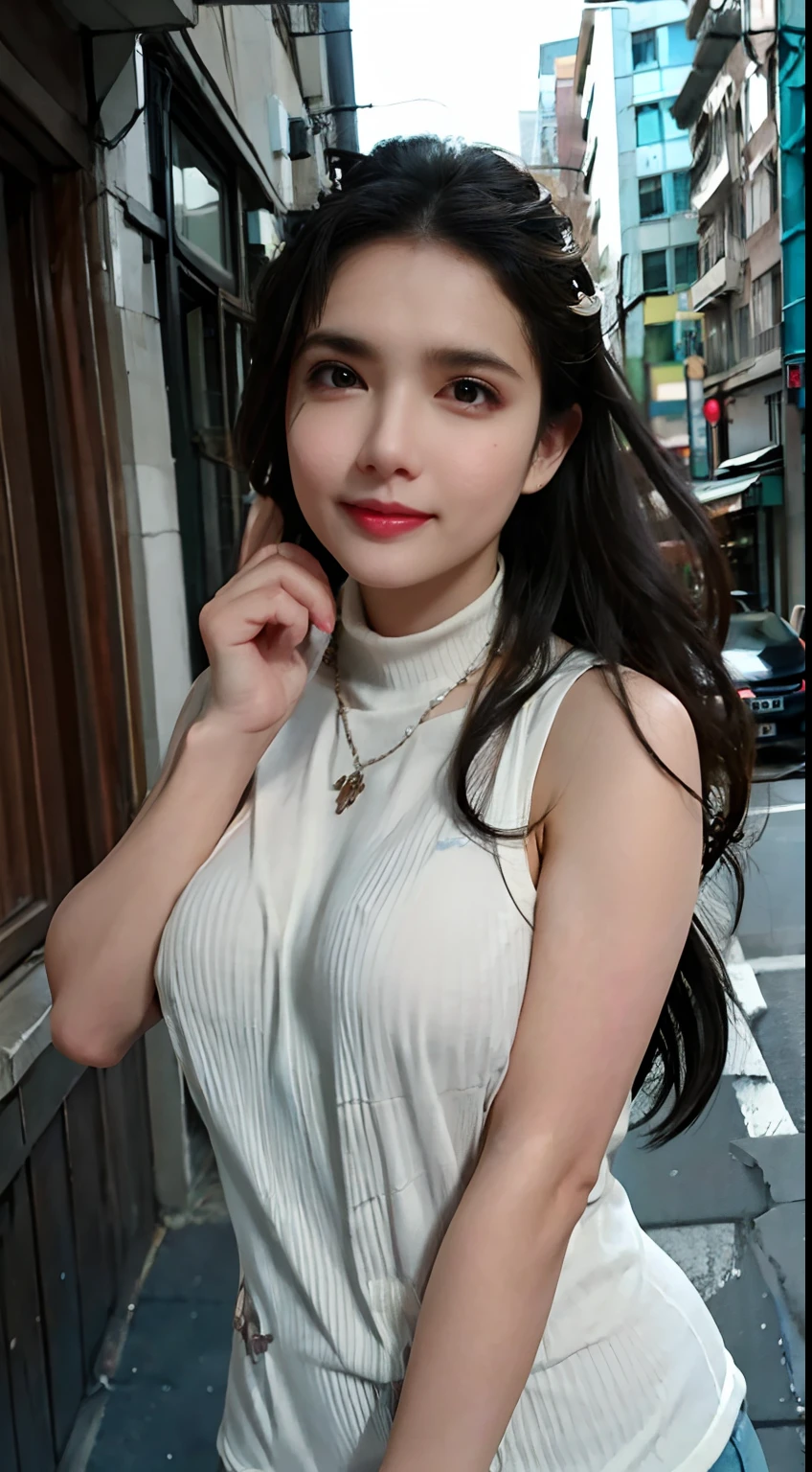 masutepiece、Best Quality、Illustration、 ultra-detailliert、hight resolution、8K Wallpapers、Perfect dynamic composition,、Beautiful detailed eyeedium Hair、(Beautiful Large Breasts:1.3), detail full body, natural pink lips, perfect anatomy、Natural Color Lip、Bold sexy poses、Smile、Harajuku、20 years girl、Cute、Sexy shot looking at camera、(top-quality: 1.3), (masterpiece: 1.3), (Super Detail: 1.3), (wall-paper, one girls: 1.1)、(Detailed hands and fingers:1.2)、(Detailed ultra-oily shiny skin:1.1)、oily shiny thighhigh、(Perfect beautiful black sleeveless high neck knit top:1.4)、Denim shorts、Brown hair、short-hair、bouncing hair、Beautiful sister、(a park:1.2)、(Beautiful Large Breasts:1.2) 、((lie on back)),Raising arms