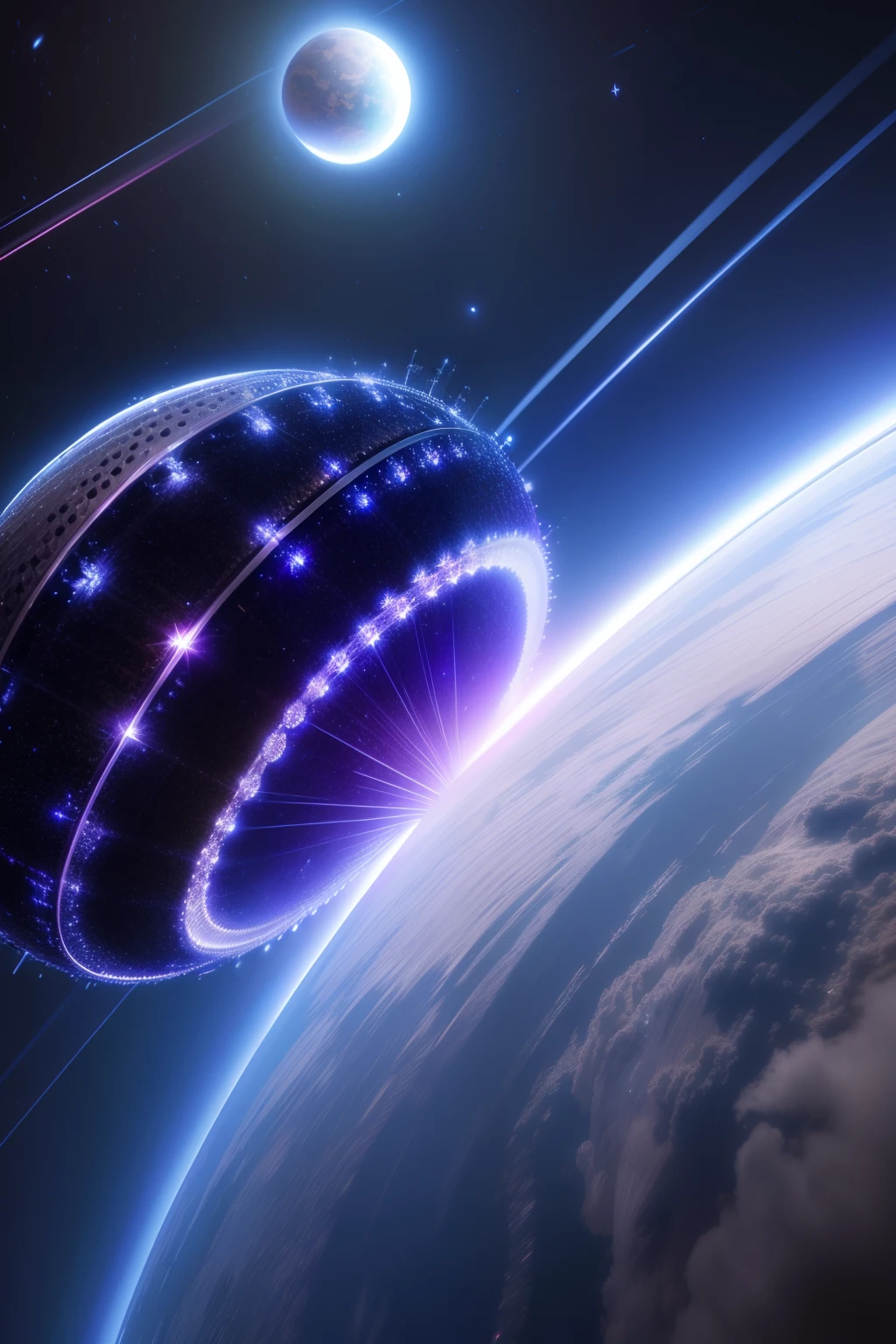 dyson sphere, kosmos,Faraway view,futurism, Cinematic lighting, angle of view, Wide shot, Bokeh, Masterpiece, High details, High quality, A high resolution
