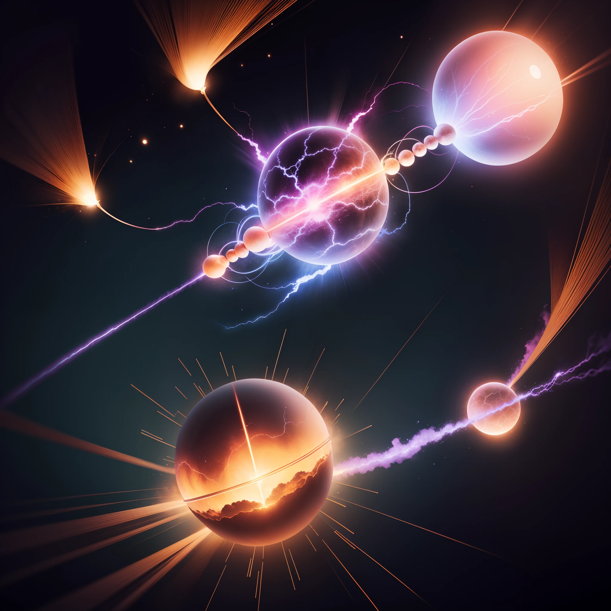 Create a beautiful ball lightning ,with a traced internal structure