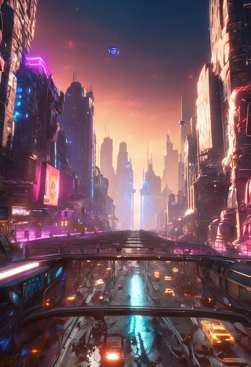 a concept art of a futuristic sci fi new york city, beautiful realistic atmosphere, environment, people, detailed, realistic, concept art, unreal engine 5, structure, sci-fi, urban, ray tracing, CGI, perfect visuals, lighting, smooth, movie, screen-space reflections, ambient occlusion, scenes, aesthetics, bloom, shadows, perfectly drawn, building textures, cinematic, sharp edges, hdr effect, 3d building models, blender 3d, asset library, Computer graphics software, artstation, realism