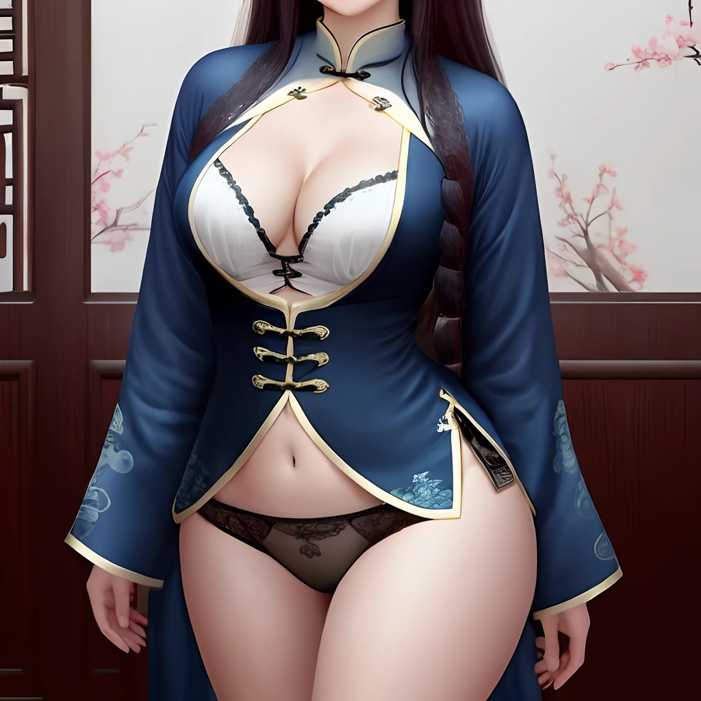 Oversized breasts without underwear, Chinese woman without panties