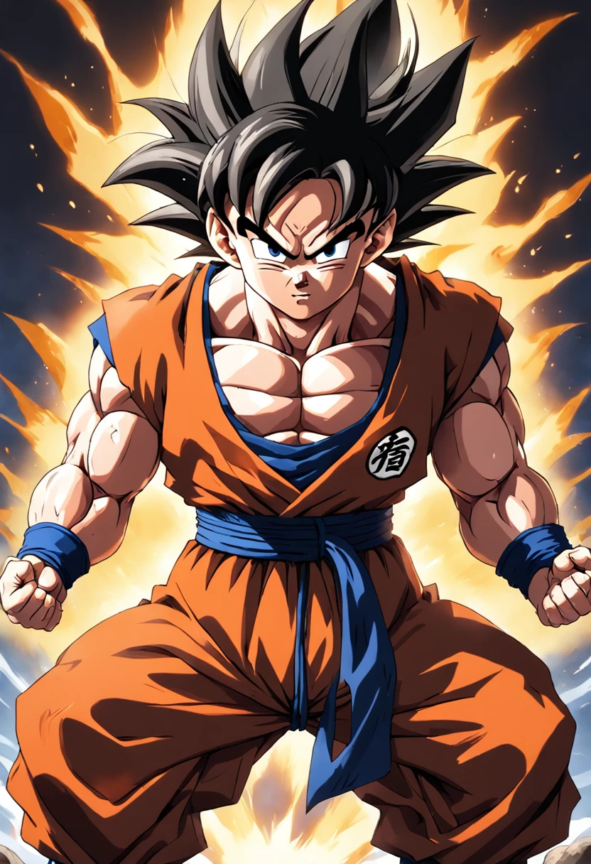 Dragon Ball Goku，Great ape，full body portrait，of a real，Facial features are carefully depicted，Realistic skin texture，Dark style，depth of fields，high light，Real light，Ray traching，oc rendered，Hyper-realistic，best qualtiy，8K，Works of masters，super-fine，Detailed pubic hair，Correct anatomy，sharp focus on eyes，Bokeh，Facial features are carefully depicted, in a restaurant kitchen, looking for an empty plate. Goku Disfrutando de Fideos Chinos en un Restaurante" Description: En un restaurante acogedor con toques orientales, Goku, el famoso guerrero saiyajin, se encuentra en la cocina, rodeado de aromas deliciosos. Dressed in his iconic martial arts uniform, Goku is sitting on a high stool in front of a kitchen counter.. A cup of steaming Chinese noodles rests in front of him, mientras sostiene los palillos con destreza. With a smile of anticipation, Goku se dispone a saborear los fideos con entusiasmo. His fellow Z warriors meet at a nearby table, Observing with amusement his encounter with terrestrial cuisine. Behind him, los chefs del restaurante, ataviados con sus uniformes tradicionales, They watch with admiration the legendary fighter as he enjoys the meal. The atmosphere is full of warmth and camaraderie, despite the epic adventures that Goku and his friends regularly face. Soft lighting enhances the scene, making the colors of the ingredients and the decoration of the restaurant shine with a cozy luminosity. La imagen captura un momento inusual y relajado en la vida de Goku, showing his most human side while enjoying an earthy meal in the midst of his amazing exploits.