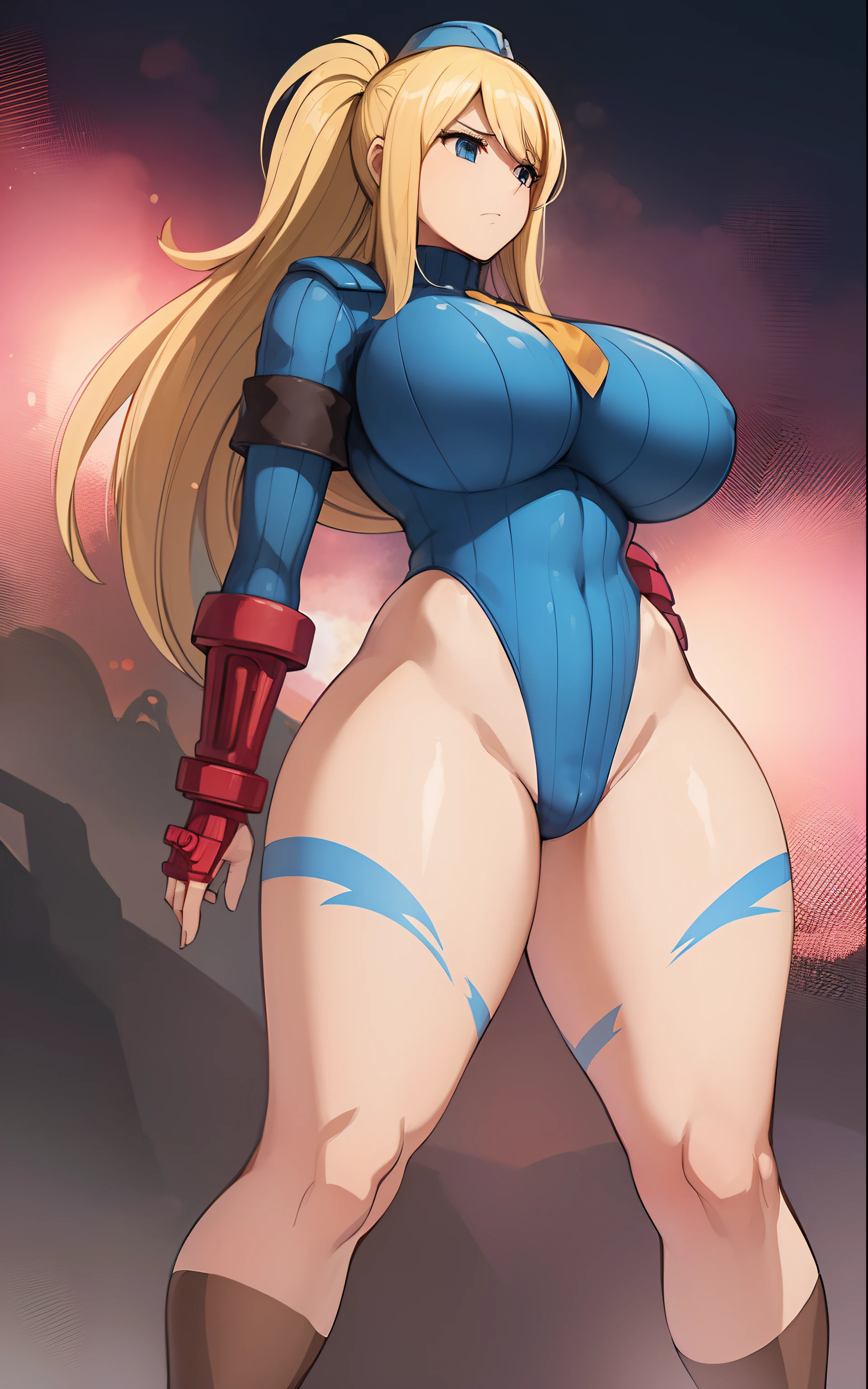 Lucy heartfilia, (huge breasts), massive breasts, dollsuit, high heels, thighhighs, thick thighs, wide hips, blonde hair, ponytail, hyper detailed, stunning 8k resolution, sfw huge breasts, with a large breasts, with large breasts, thicc, powerful and huge, covered sfw huge breasts, really large bust, big breasts, busty, hyperrealistic full figure, dollsuit, leotard