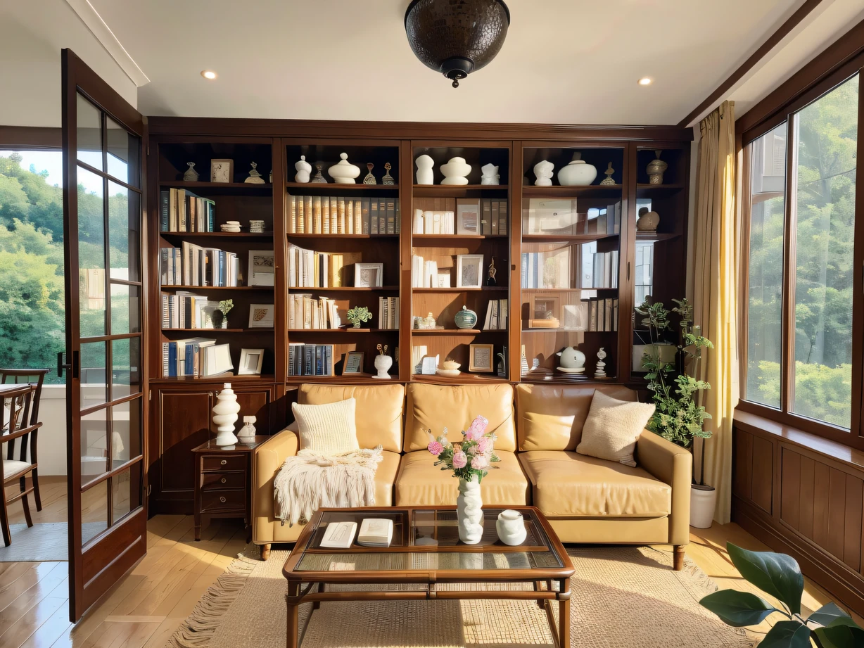,Masterpiece, Best quality,8K, 超高分辨率,Push open the door to the study,A smell of books came to my face。The walls are lined with neat bookshelves,Classic literature and rare books pile up。In this intimate space,There was a spacious and comfortable rattan chair,Curl up on it,Bask in soft lighting,It's like going back in time。On the coffee table by the window is a cup of fragrant hot tea,Immerse yourself in the tranquility of reading and thinking。This is an ideal study,Inspiring and inspiring,Make life beautiful,Let life be full of possibilities。