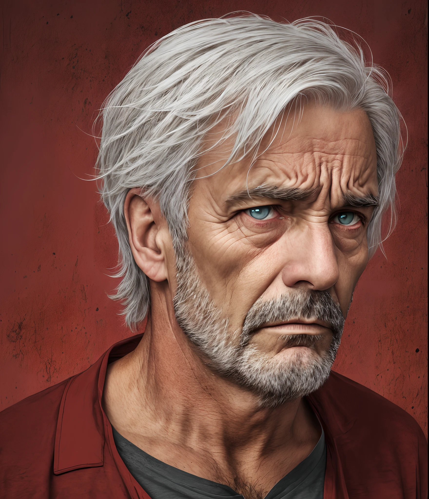 middle aged man, depressed, red eyes --auto --s2