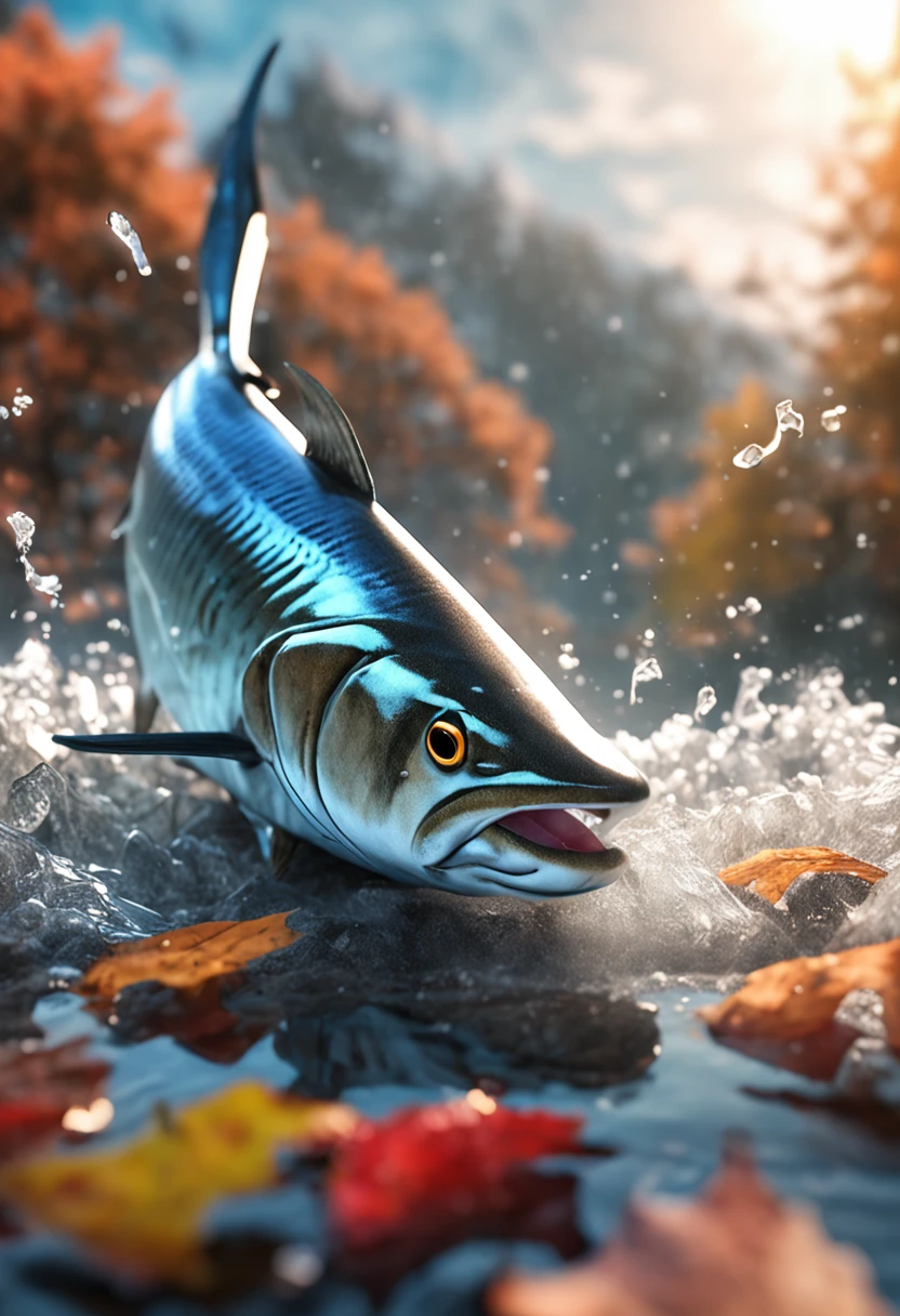 A few autumn swordfish、Saury、Autumn swordfish on ice、Realistic cinematic photos, Ultra HD, Realistic, Vivid colors, Highly detailed, UHD Drawings, pen and ink, Perfect composition, beautiful detailed intricate insanely detailed octane render trending on artstation, 8K, photorrealistic concept art, soft natural volumetric cinematic perfect light