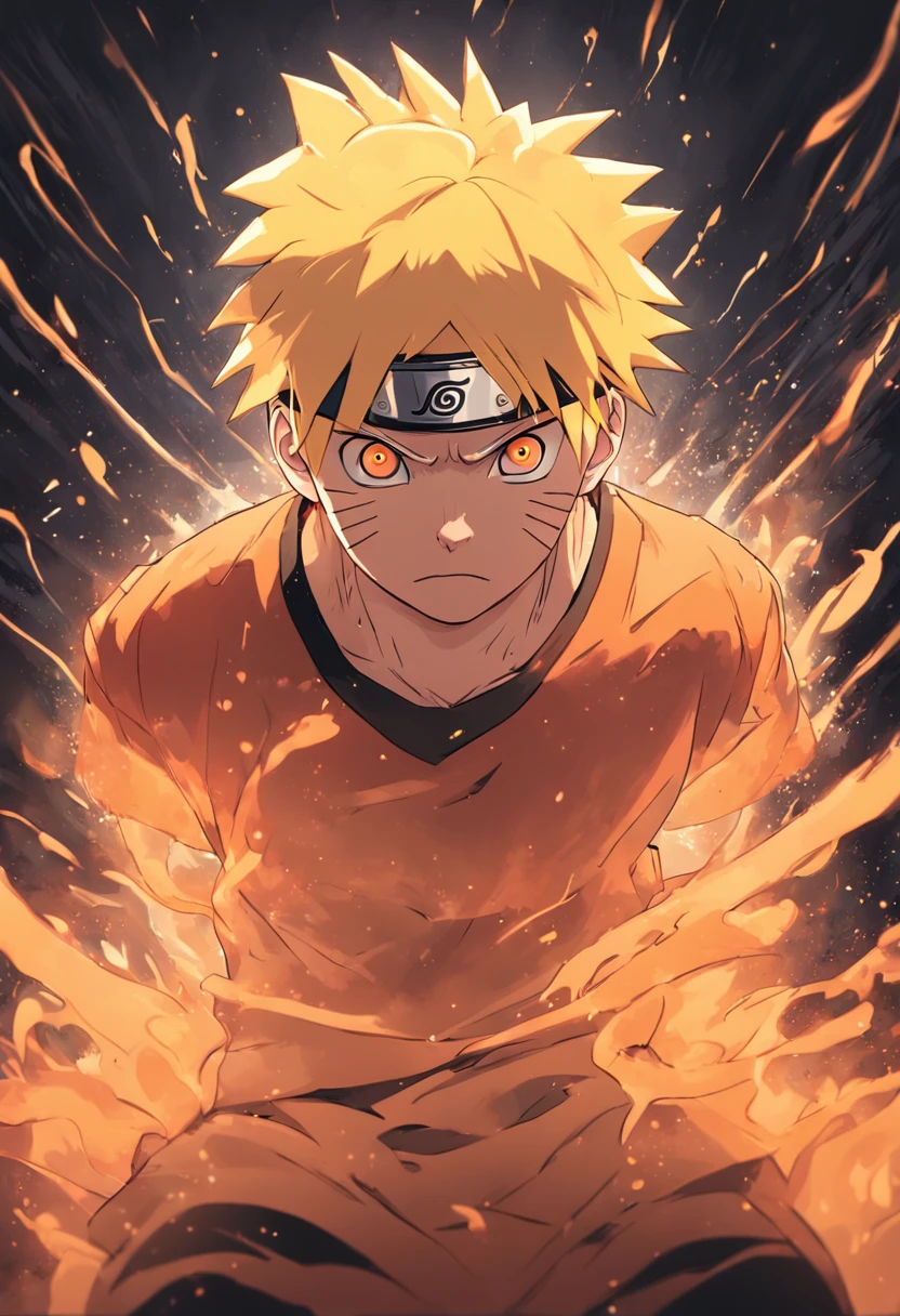 design de camisetas, naruto uzumaki, master part, vetor, colorida, flat illustration, fundo preto