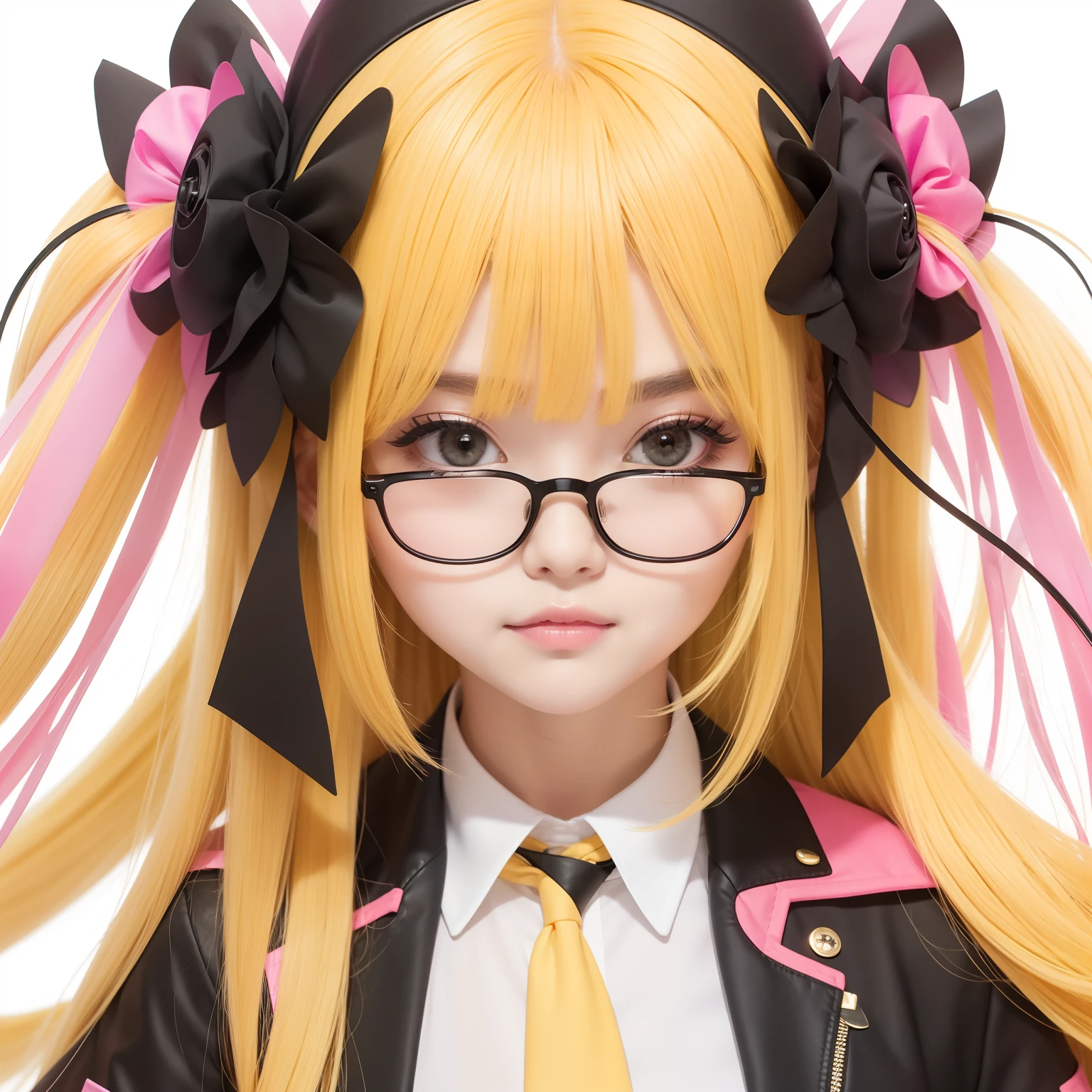 Yellow-pink transparent texture,Suitable for long hair,Wide black glasses,The face is relatively large,Silly,Looks silly and cute,It's a cute girl