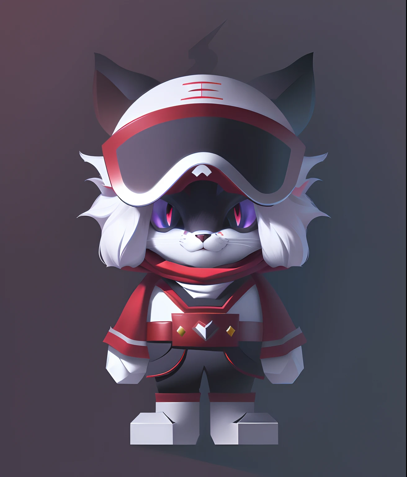 A cartoon cat in a hat and cape, clean lineart, fox from league of legends chibi, thick vector line art, Simple lines of art, vector line art, lineart behance hd, 2d game lineart behance hd, 2d game lineart behance hd, Samurai cat, sharp lineart, crisp 8 k line art,Coloring treatment
