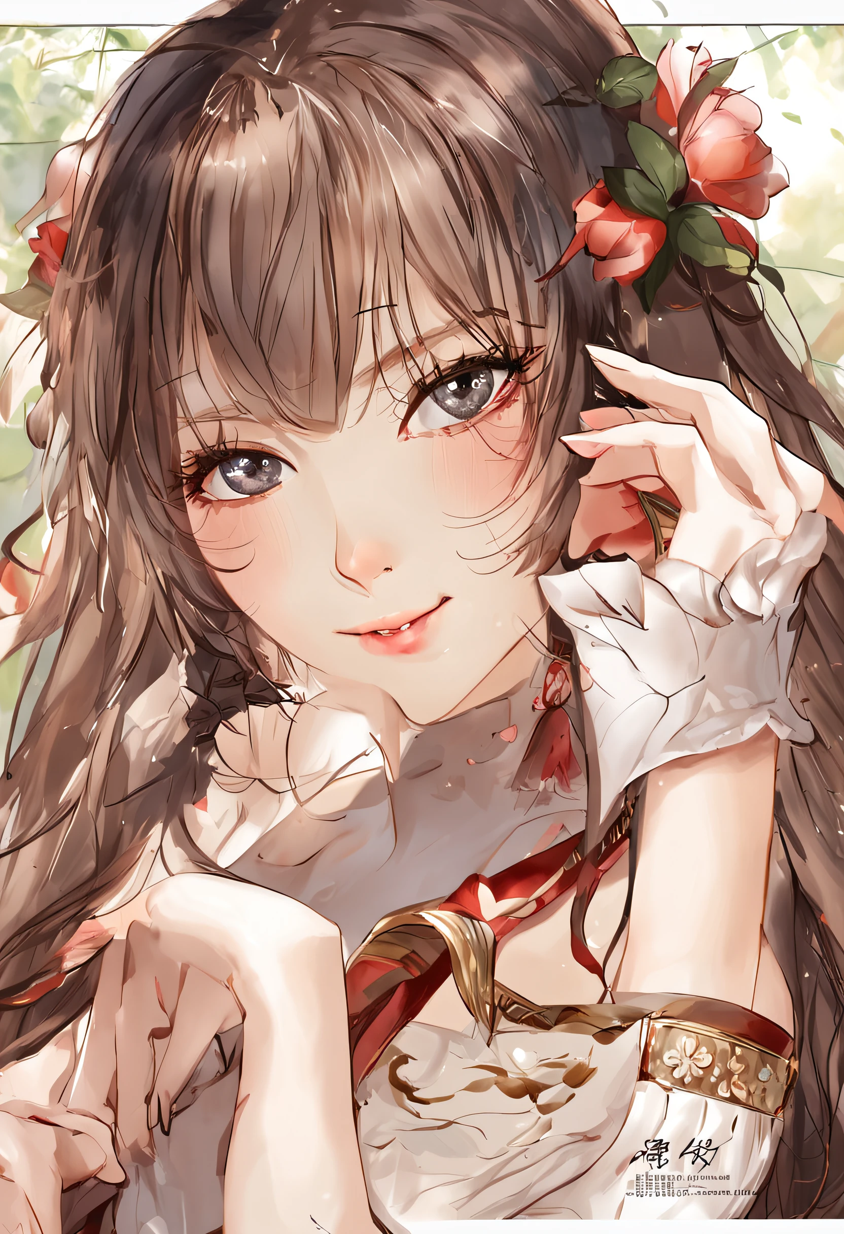 (8k,RAW photos,best qualtiy,tmasterpiece:1.2),(realisticlying,photograph realistic:1.37),hyper-detailing,超高分辨率,1个Giant Breast Girl,looking at viewert,beautifull detailed face,ssmile,smal,(big breasts thin waist:1.3),The shirt,Beautiful Details Skin,skin textures,Floating hair,profesional lighting,:Yuena girl is ashamed,The years are worry-free。