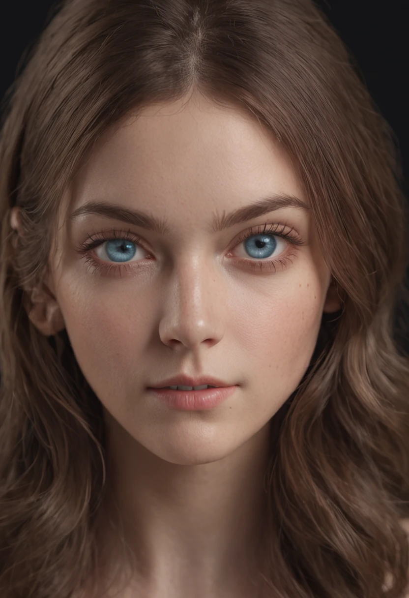 1girll, (Realistic:1.3), standing, Photo, Gorgeous, Realism, Dark background, Masterpiece, Diffuse flex illumination, Portrait, Best quality (Perfect face:1.4), Ultra-realistic highly detailed, complex and realistic simulation style photos,Focus clearly on the eyes, Cinematic lighting,White skin, Blue eyes, Beautiful,