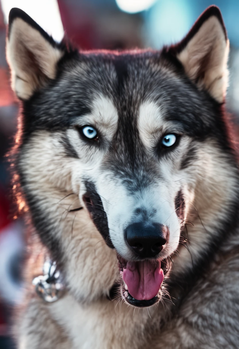 a husky ,expressions,multiple pass,angry,happy,coquettish,eye-catching tags
