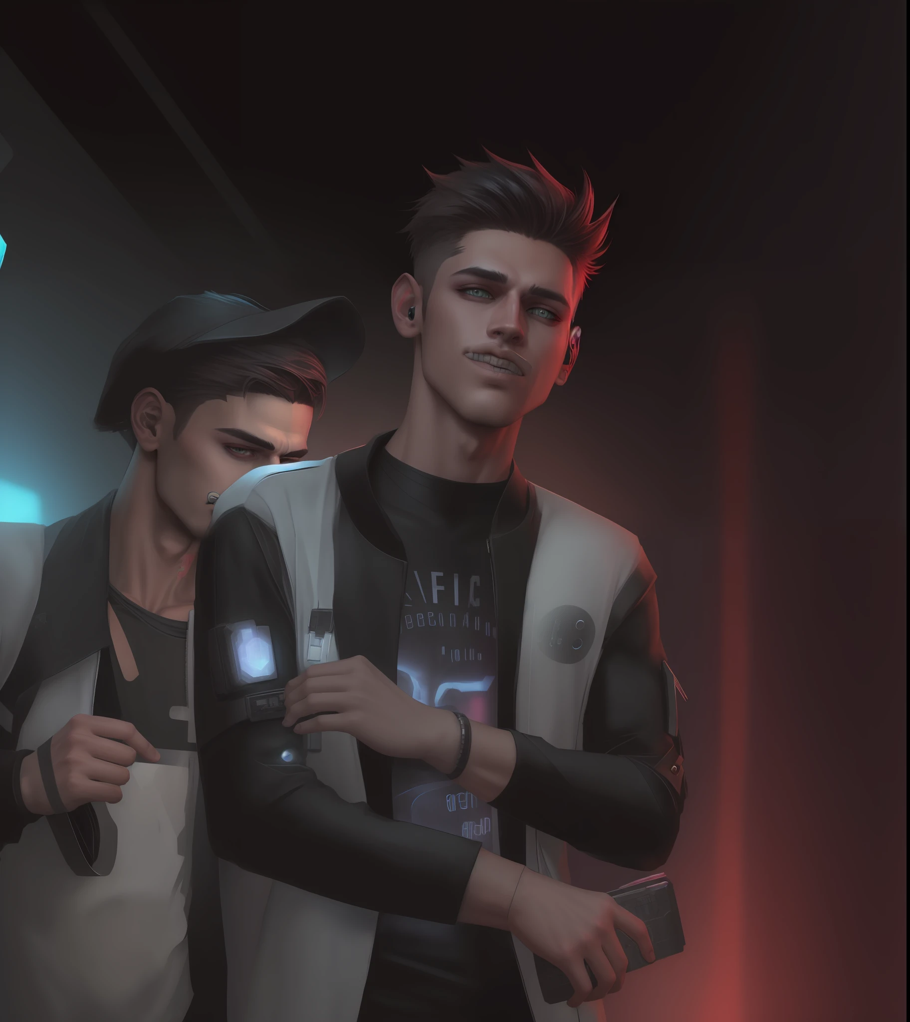 Change background cyberpunk handsome boy