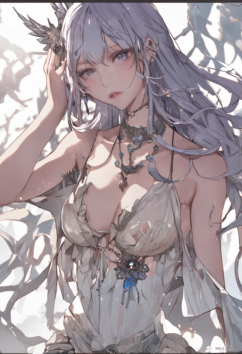 Top image quality、A beautiful face drawn in the ultimate detail、Clear eyes、NSFW、rain is falling、Go play naked、Girl in a duo、Nude Models、zori、fullnude、barechested、barechested、years、fullnude、Luxurious hair ornament with feathers、2.5th Dimension Girl、8Head and body、A slender、Little devil smile、Very skinny、Luxury、skinny、Ribs、A-cup breasts、discreet breasts、Smaller chest、tiny breasts,small tits、beauty legs、Constricted waist、dented belly、Beautiful silver-purple hair、3 Collage、Looking up angle,Knitted sandals、Backgrounds that look like real photos、anklets、wetting hair、Soaking wet nude body、