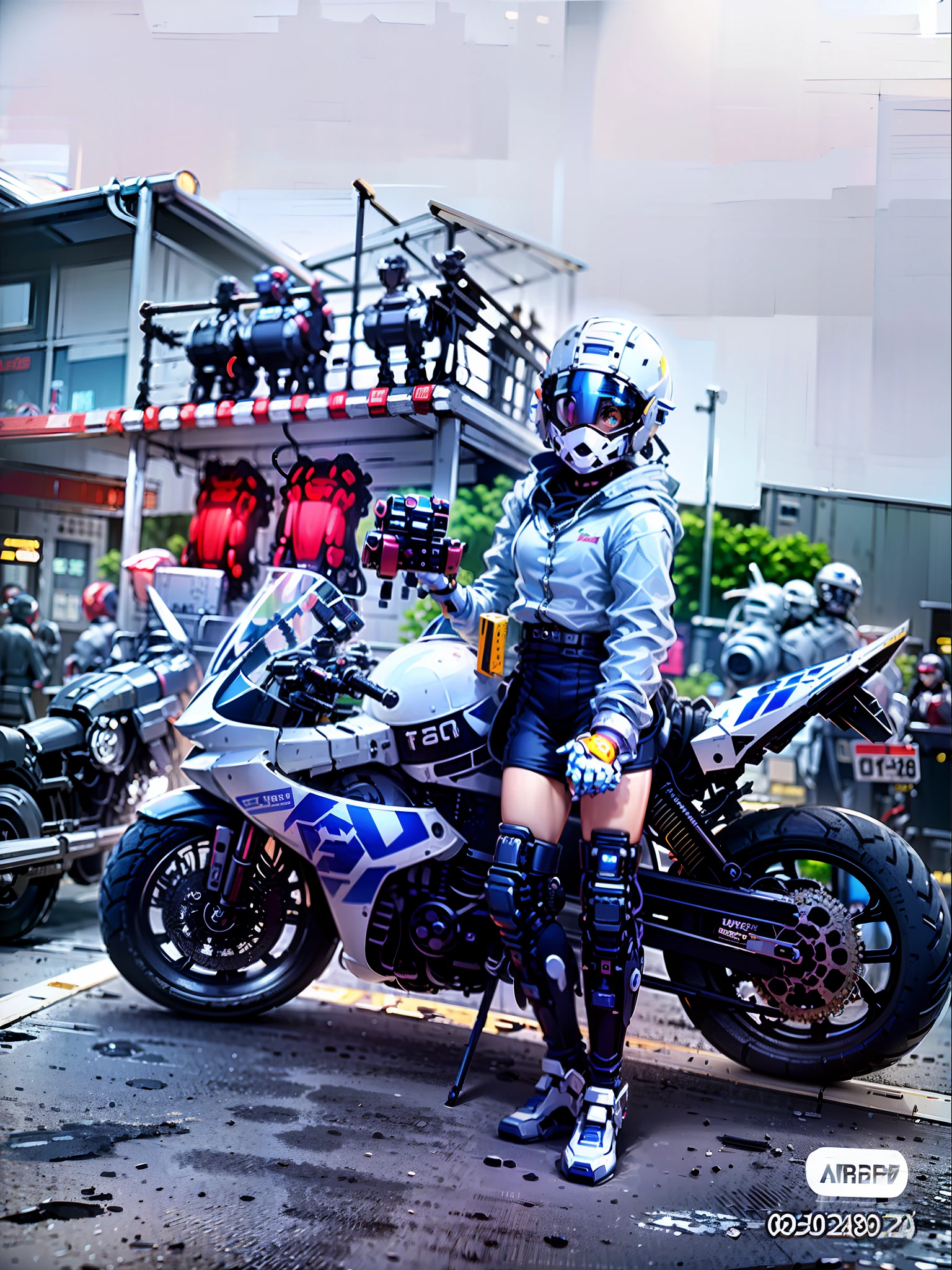 Sexy cyberpunk female knight,long white hair,White mech costume,Sophisticated white tech helmet,Nousr, Biomechanicals, MSHN Robot Woman,High-tech helmet,hyper realisitc, Steel, Complex design, insanely details, finely detailled, Extremely clear lines, cinmatic lighting, photograph realistic, A detailed masterpiece