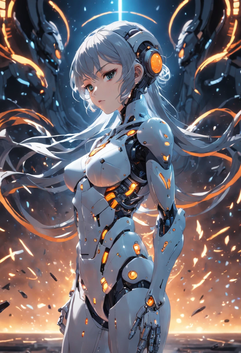 Futuristic artificial intelligence 4k image, Generate an detailed Human cyborg hybrid, this prompt creates a captivating depiction of a detailed Human cyborg hybrid, showcasing the seamless fusion of organic and mechanical and cybernetic elements. The fighter class cyborg should possess advanced technology, seamlessly integrated with its biological features, resulting in a formidable and visually stunning being that captures the imagination. Strike a balance between the natural world and cutting-edge tech in this one-of-a-kind design,