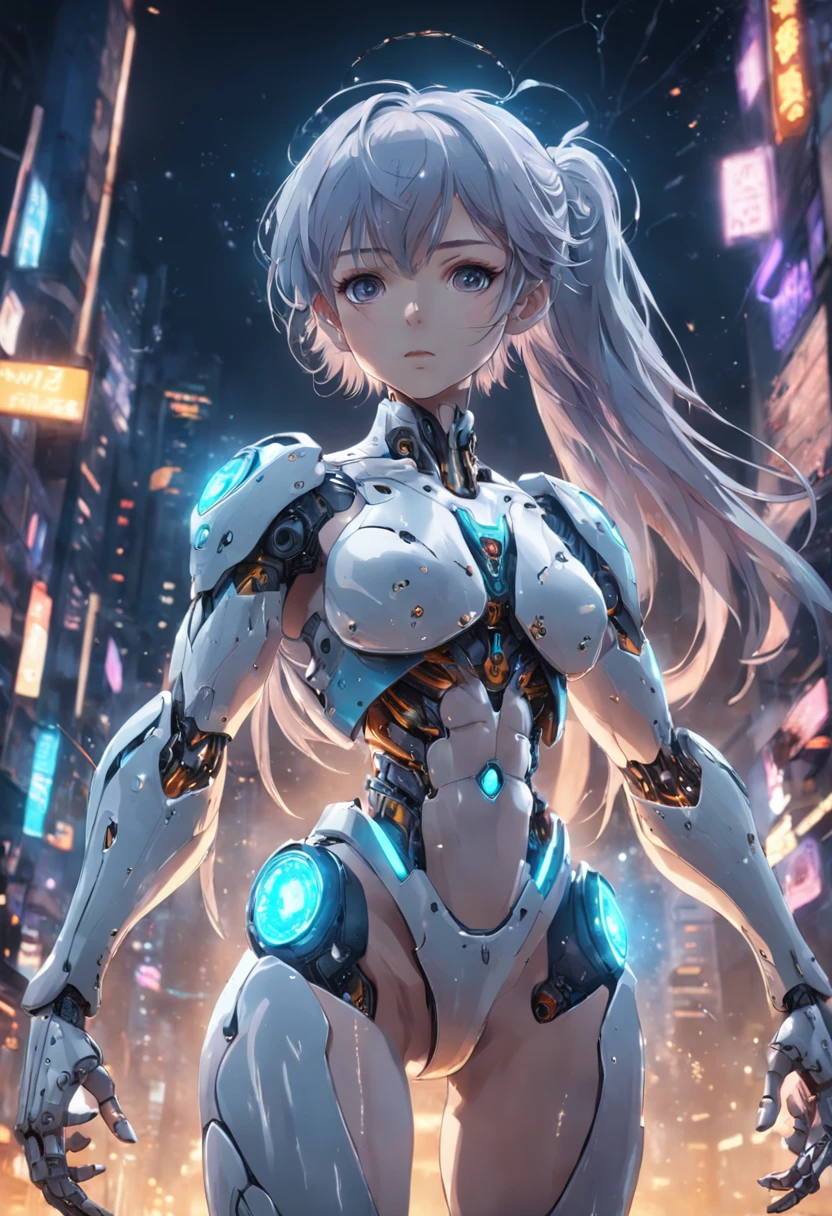 Futuristic artificial intelligence 4k image, Generate an detailed Human cyborg hybrid, this prompt creates a captivating depiction of a detailed Human cyborg hybrid, showcasing the seamless fusion of organic and mechanical and cybernetic elements. The fighter class cyborg should possess advanced technology, seamlessly integrated with its biological features, resulting in a formidable and visually stunning being that captures the imagination. Strike a balance between the natural world and cutting-edge tech in this one-of-a-kind design,