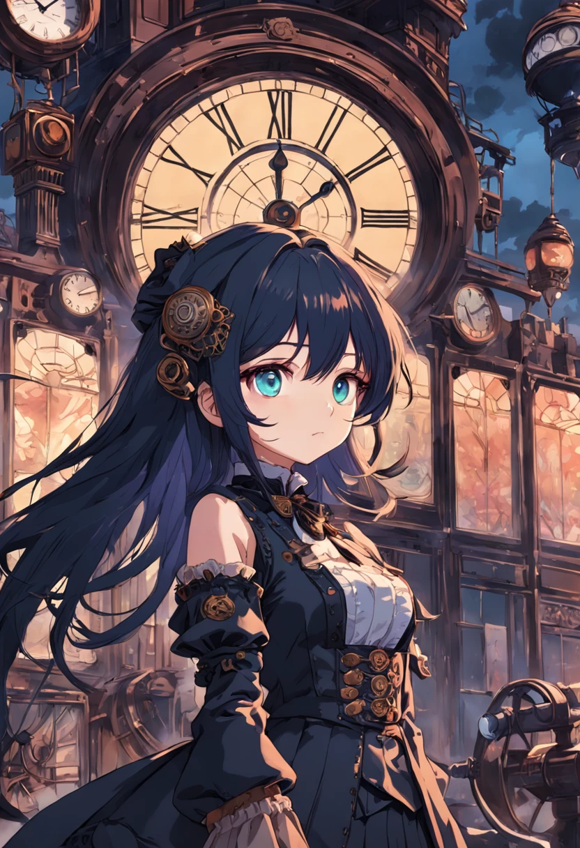 dark fantasy 90s anime Victorian steampunk square sticker