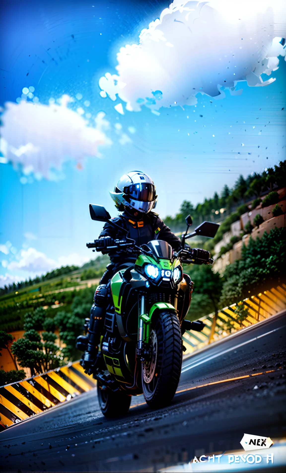 arafed man in a helmet and protective gear on a motorcycle, point of view of visor wearer, helmet on face, wearing helmet, reflection of phone in visor, wearing a round helmet, beautiful blue armet helmet, wearing a helmet, motorcycle helmet, holding helmet, helmet visor smashed, snout under visor, without helmet, modern helmet