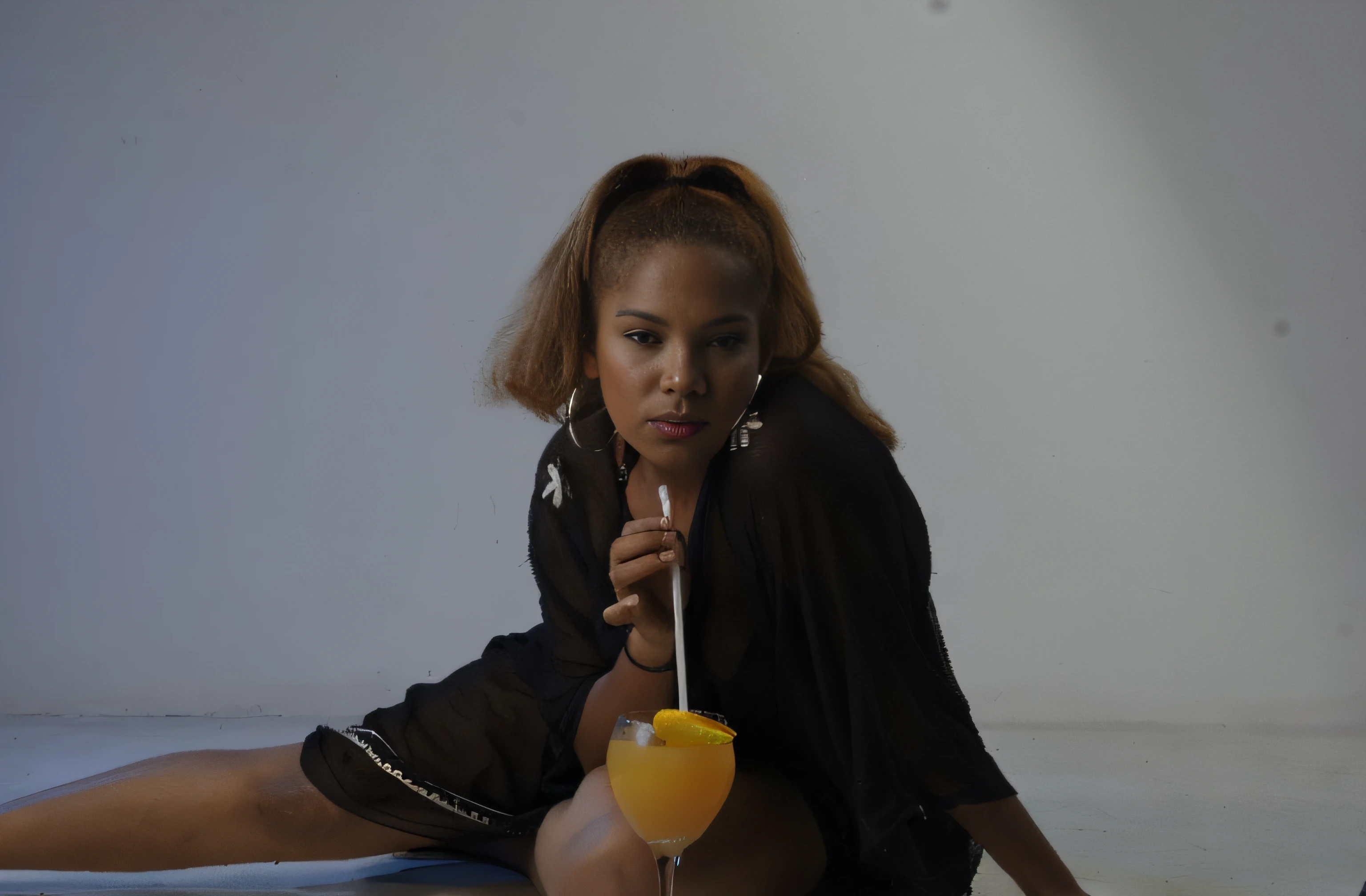 (modelshoot style, RAW) 1girls, puerto rican goddess Peeing yellow urine from her pussy, white panties, Dripping urine, diffused lighting, (detailed facial features), background is pub