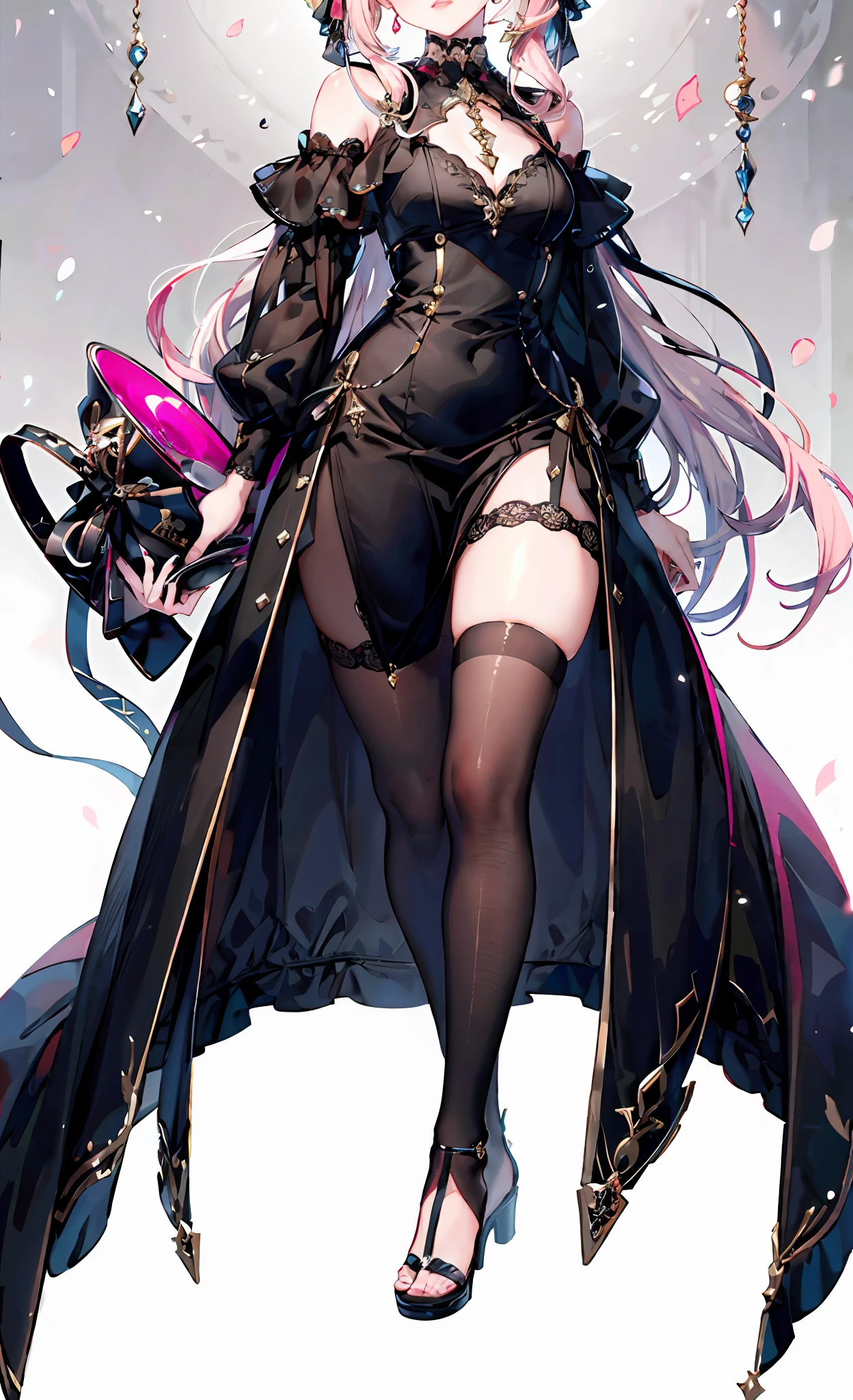 Full body portrait of mature woman , long whitr hair,Plump body,爆乳,crisp breasts,鎖骨,huge tit,gigantic cleavage breasts,cleavage,Huge breast,white colors,Gold picture frame edge, Floral frame, Decorative panels, abstracted,waistup,Corset,Long boots,photorealestic,Artistically,An Alphonse Mucha's
(tmasterpiece,best qualtiy,A high resolution:1.4),the detail,complexdetails,4K,colored splashing,Line art,Fibonacci,