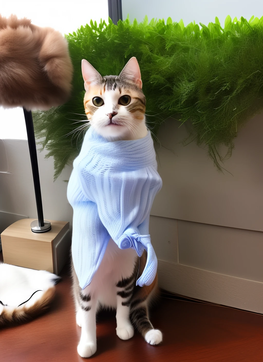 a cat in clothes