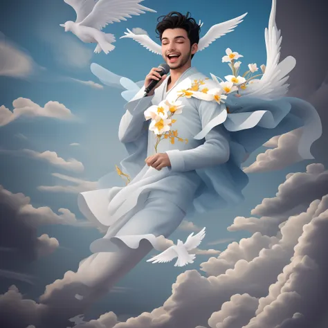 famous brazilian singer gabriel diniz is a singing angel floating among the clouds in the sky just like divine angels, he's got ...