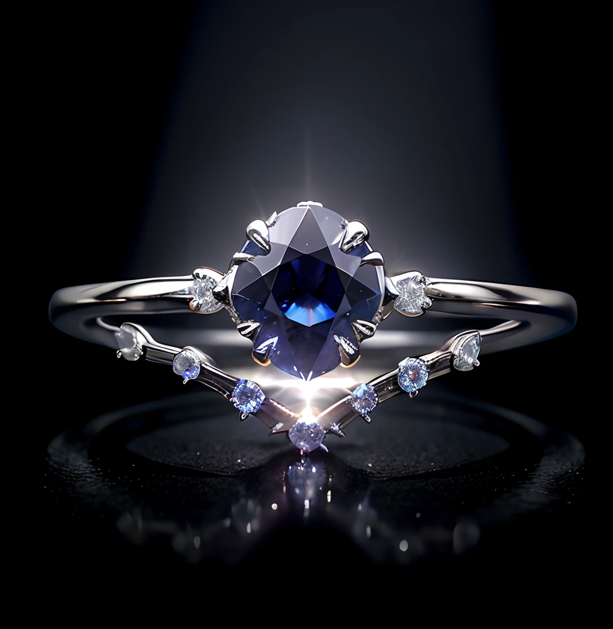 Sapphire diamond ring,Sparkling jewelry,Gemstone photography,Ring Bright Diamonds