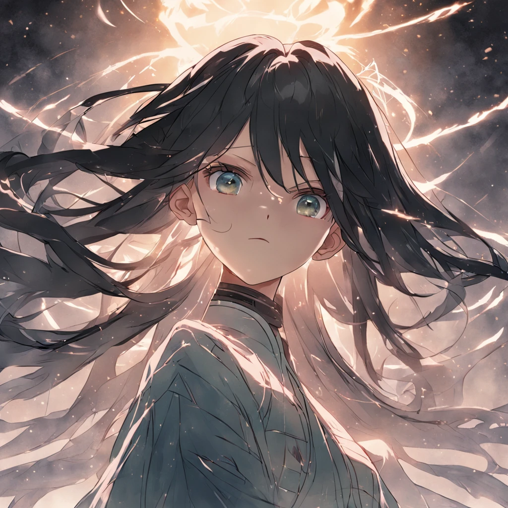 (White background:1.4),(Silhouette of a girl's head, Eyes closed, Long black hair, the original god),(Chinese illustration:1.3,China-style:1.3,),( reasonable design, Clear lines, High sharpness,Best quality, Very detailed, Masterpiece, movie light effect, 4K ,Full body figures)