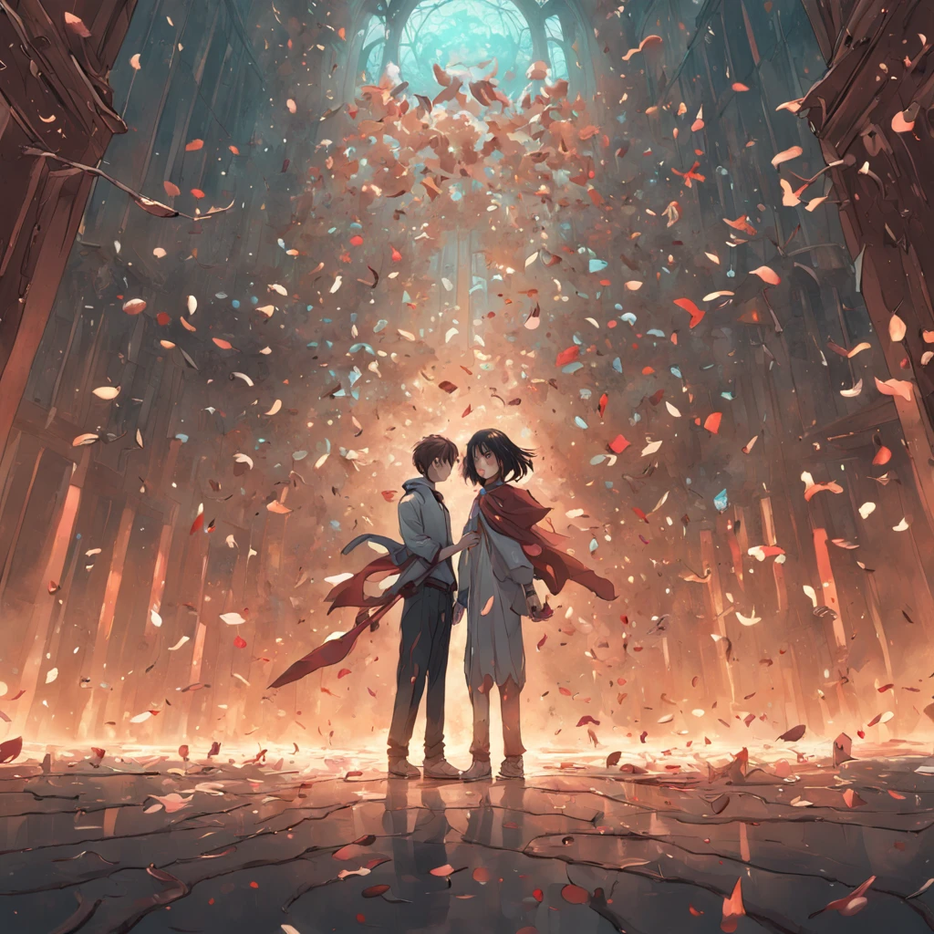 A couple of people standing next to each other, un rompecabezas de Frieke Janssens, Ganador del concurso Behance, international gothic, hecho de flores, behance HD, Caprichoso