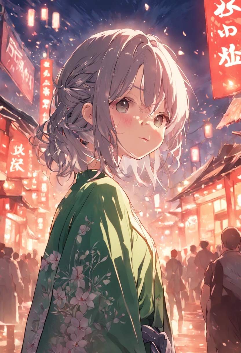 RAW photos, Highest quality), (Realistic, Photorealistic: 1.3), Highest quality, Masterpiece, Very delicate and beautiful, Highly detailed, CG, Unity, 2k wallpaper, Wonderful, beautiful of detail, Masterpiece, Light smile, Highest quality, Highly detailed CG Great Unity 8k wallpaper, Selfie Photos, Big tits, Surrounded by cherry blossom trees, Wear jumpsuit color green tea batik suit