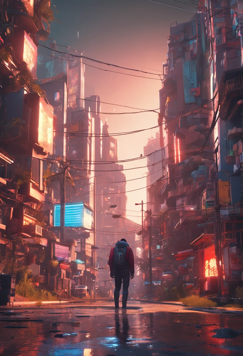 photorealistic, ,best quality,masterpiece,highly detailed,ultra-detailed, best background Wallpaper, cyberpunk city. 4k 3d render unreal engine 5 rendered with blender and octane global illumination from photorealistic hyper realism concept art by greg rutkowski loish rhads ferdinand knab makoto shinkai tian zi trending on cgsociety Desktop Wallpaper
