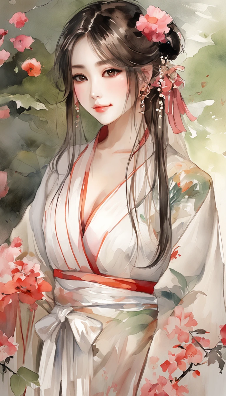 top-quality、Top image quality、Supreme beauty、1girl in、The streets of Kyoto、Morning、Temple、city light、The upper part of the body、closeup cleavage、hentail realism、RAW photo、