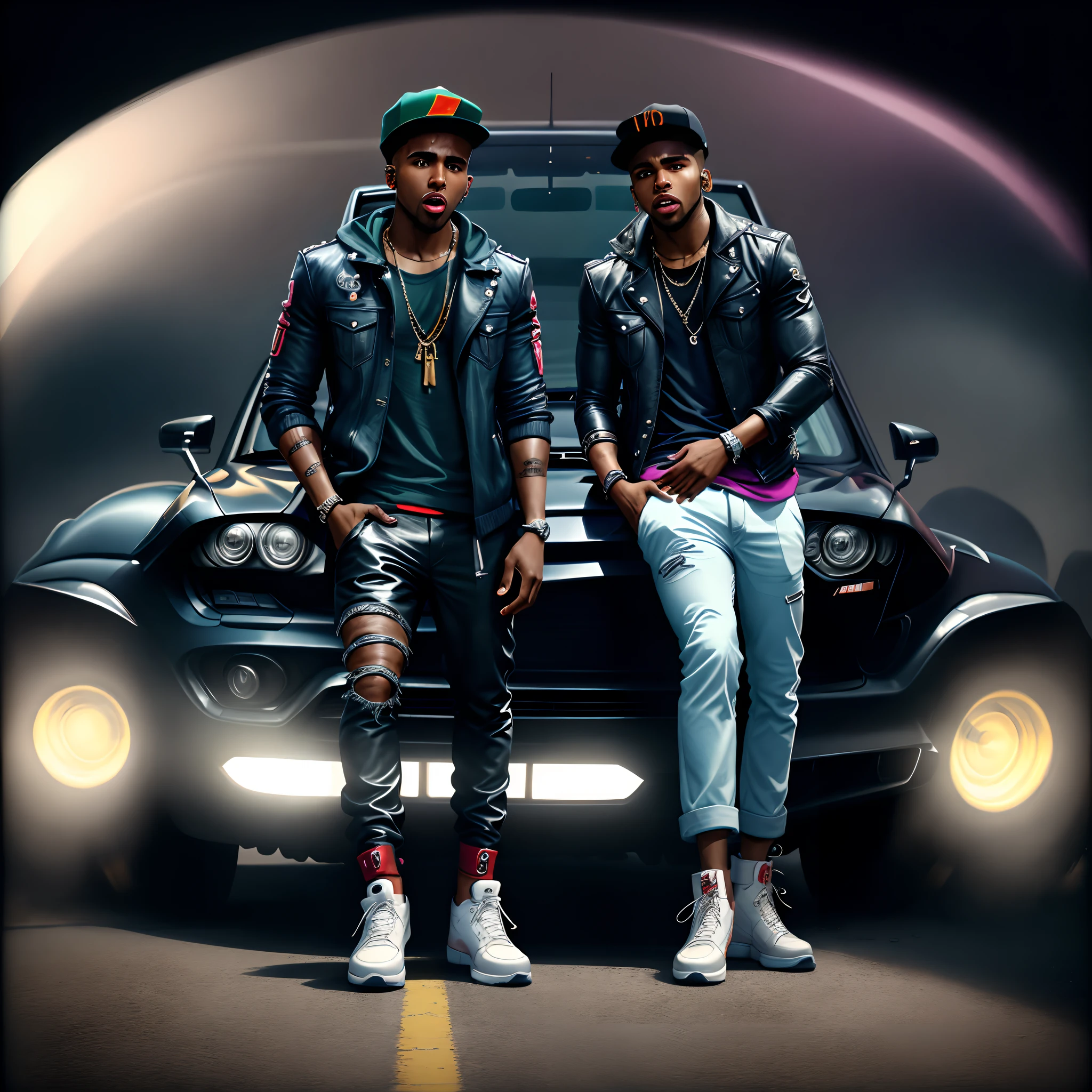 Jason Derulo em cima de um carro