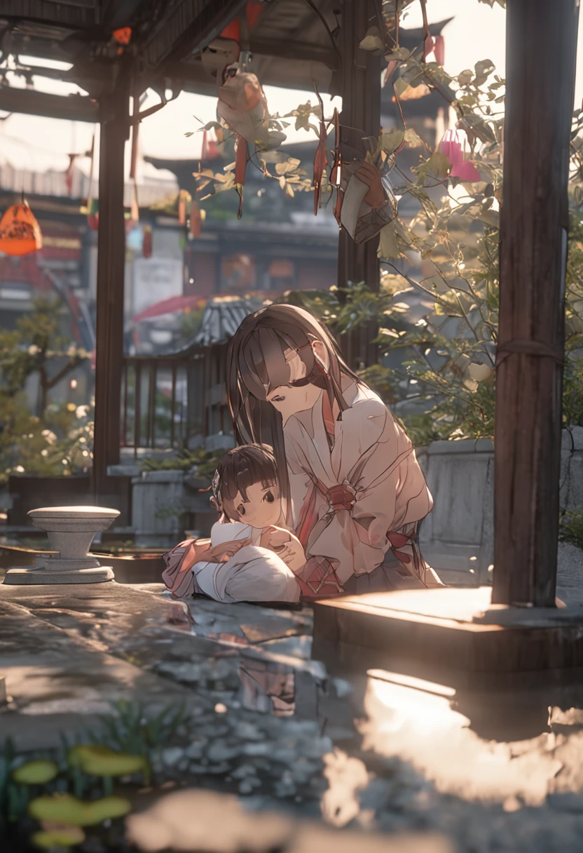 （8k、RAW Photography、Top image quality、​masterpiece:1.2)、(realisitic、Photorealsitic:1.37)、Top image quality、超A high resolution、photon maping、Radio City、Physically Based Rendering、1girl、Beautuful Women、girl、japanes、huge tit、home tutor、laught、happiness、cute little、photographed on a Nikon D850、Nikon AF-S Nikkor 58mm f1.4G lens