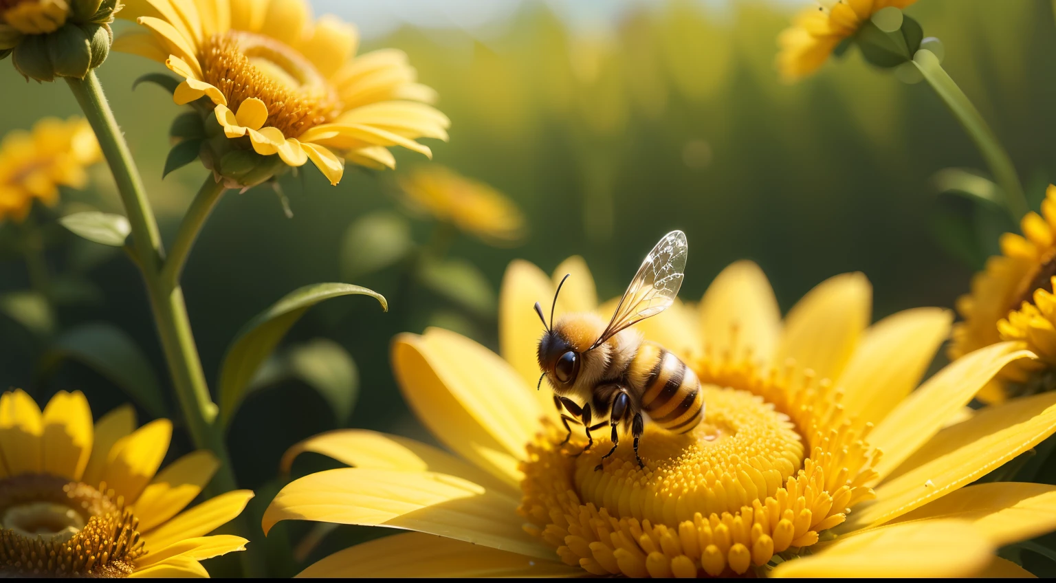 Bee on a dandelion