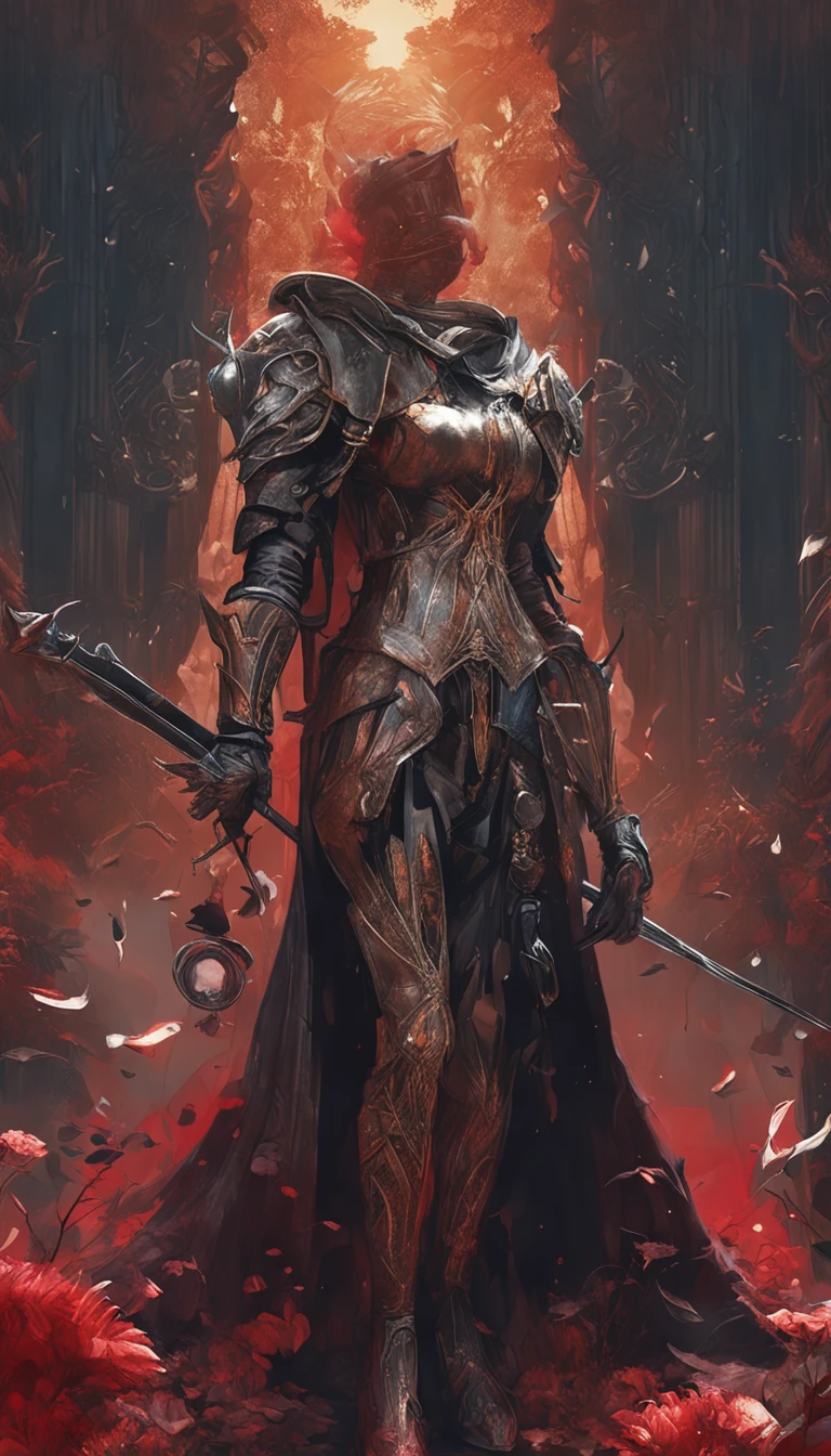 Best quality, Masterpiece, 超高分辨率, (photograph realistic:1.4), surrealism, Dream-like,fusionart, Shadowdancer, shadow magic, darkness control, stealth, shadowstep, umbral spells, hidden blade,Masterpiece, Fine, Delicate, detail, Brush strokes, A high resolution(Close-up:1.0)Thick,(flat_Color:1.1),(Colorful:1.3),(Dark tones:1.5),lens_flare,film_composition,cinematic ligh_lighting(Don't look at the camera:1.4)(Look away:1.4)Solo(Full body shot:1.0)(Solo:1.0)1girll,in a panoramic view, Wide shot, Ultra-wide angle, From below,Female lord,ride horse,European aristocrats,(medieval times),Black iron armor,European ironclads,Red cape,European longsword,Head armor,Nordic Indoor,with black background