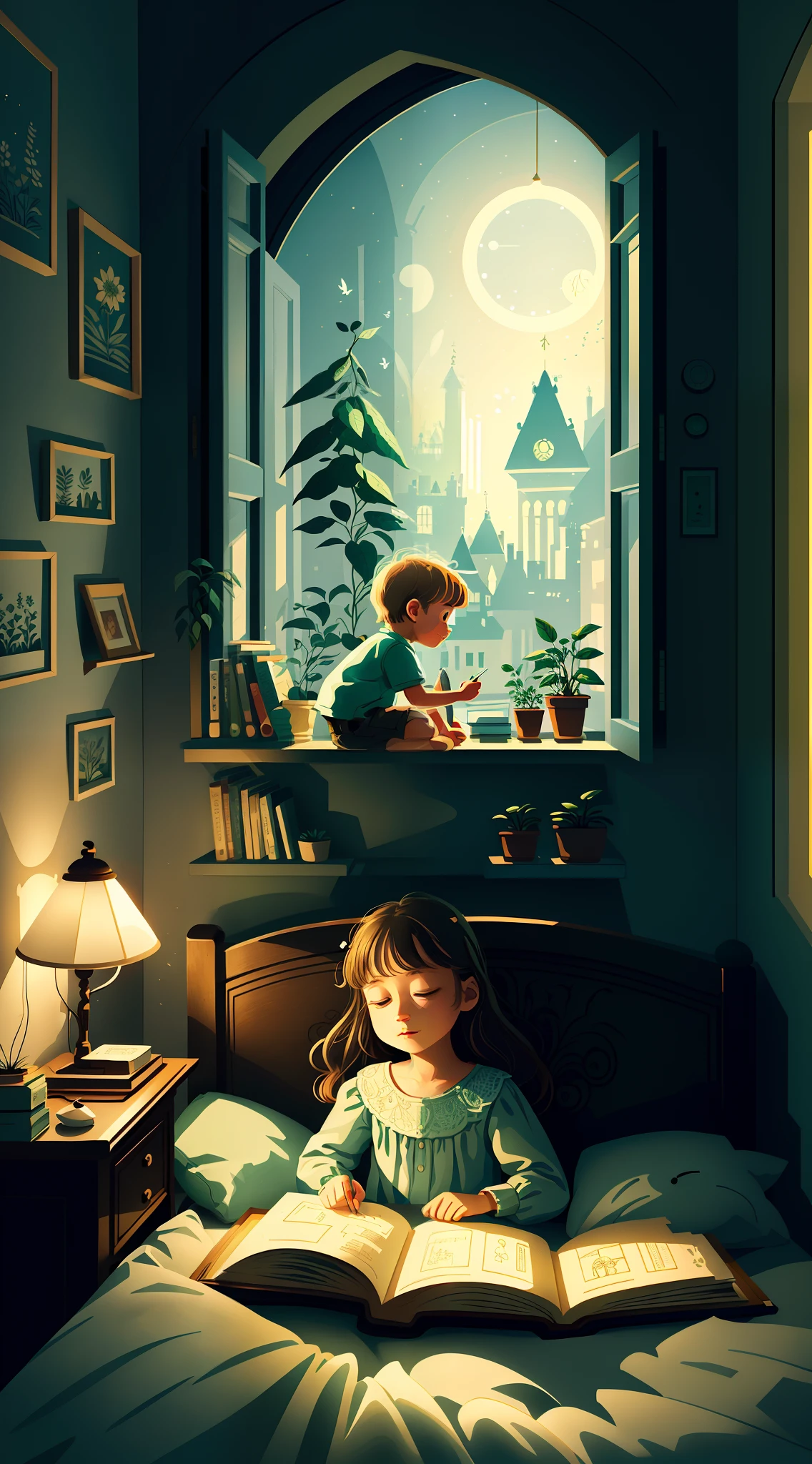 Children's illustration, (((best quality))), ((ultra-detailed)),( detailed light),((an extremely delicate and beautiful light)),