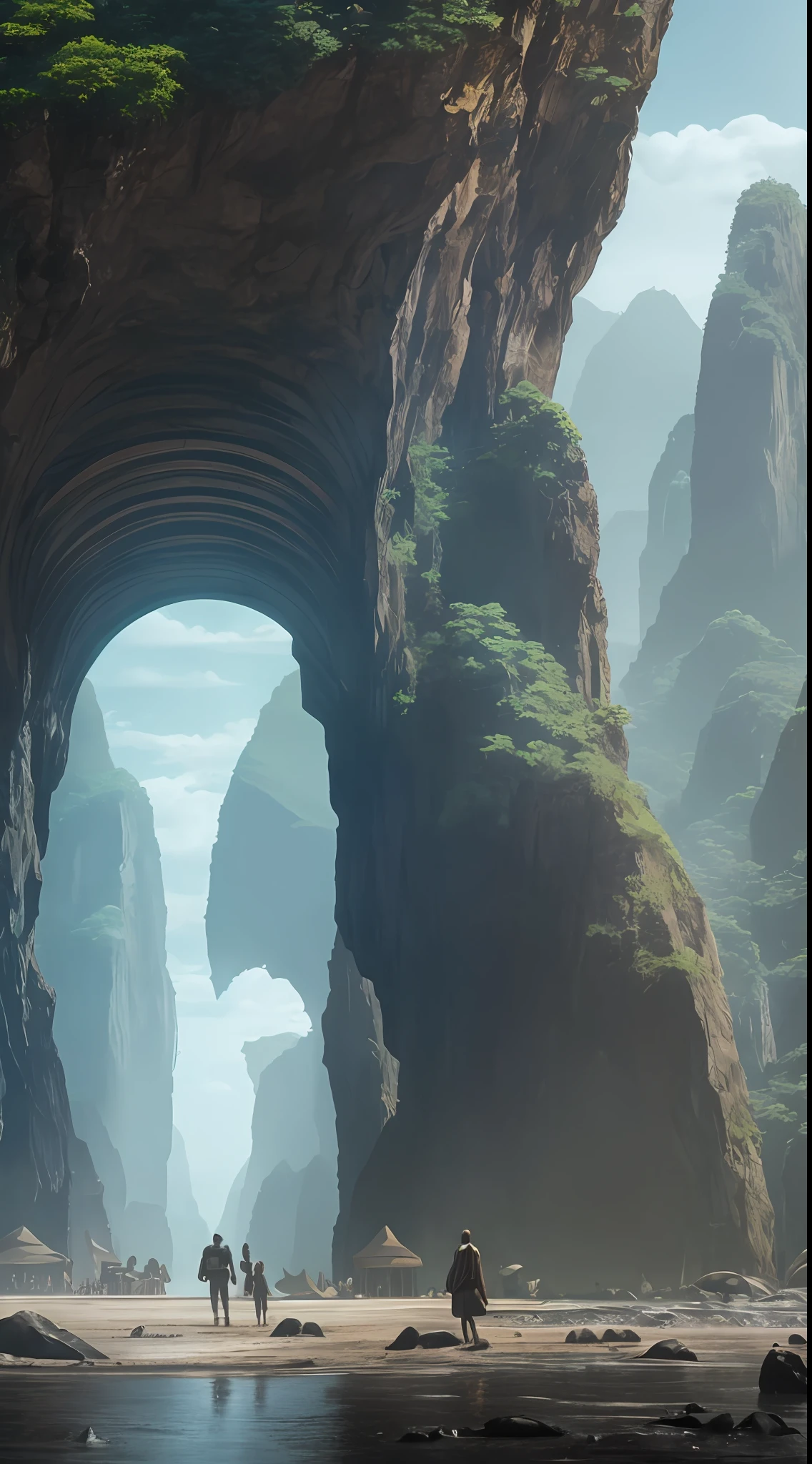 cinematic opening shot, zack snyder cinematography style, cinematic studio shot, matrix movie color grading, from kong skull island (2017), background in a cinematic, color graded, matte painting 4k 8k, legend of korra setting, 4 k matte painting, studio 4 k quality, movie promo, epic cinematic matte painting --auto --s2