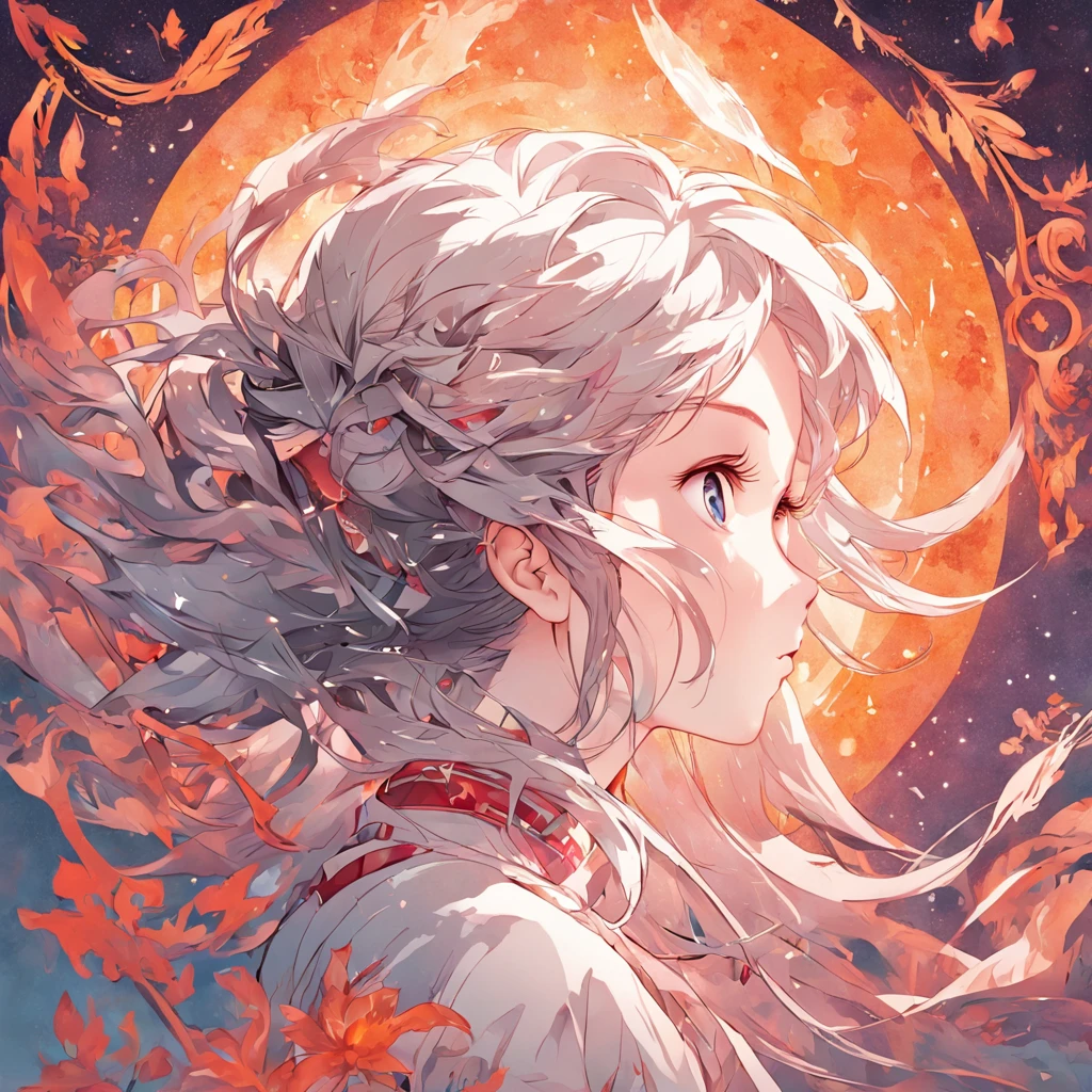 (White background:1.4),(Silhouette of a girl's head, Eyes closed, colorfull long hair, Oriental elements),(Chinese illustration:1.3,paper art:1.3, Quilted paper art:1.2),( reasonable design, Clear lines, High sharpness,Best quality, Very detailed, Masterpiece, movie light effect, 4K )