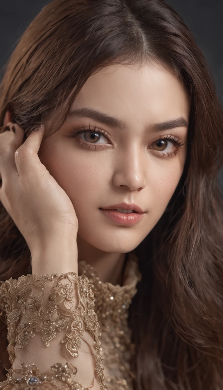 RAW photos,best qualtiy),(realisticlying,photograph realistic:1.3),best qualtiy,highly detailed,tmasterpiece,ultra - detailed,illustratio,1girll,The upper part of the body_Body,dynamic angle,World Mastery Theatre,Messy_Long_Hair,best qualtiy,extremely detailed CG unity 8k wal,astounding,电影灯光,Real Human,Chinese beautiful woman