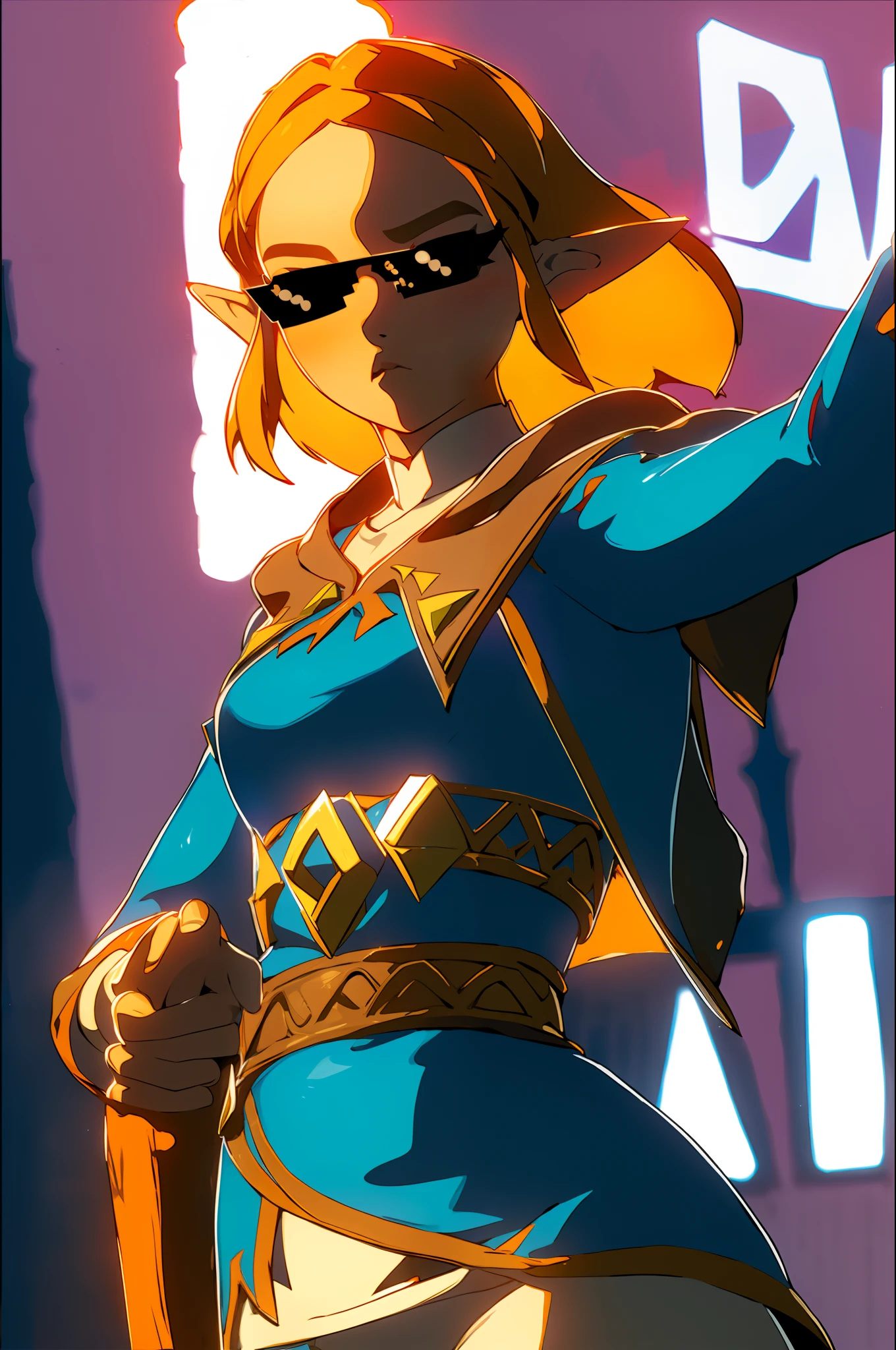 "
zelda\(princess\) confidently leaning into a microphone, adjusting her deal with it attitude as she's the hottest rapper in the hood. DealWithIt"