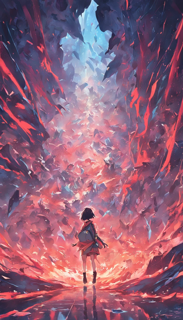 A group of troops marched towards the eruption，Fight to the death，The environment is terrifying，C4D，fisheyelens，Perspective effect，Hyper-detailing，Advertising design，Illustration style