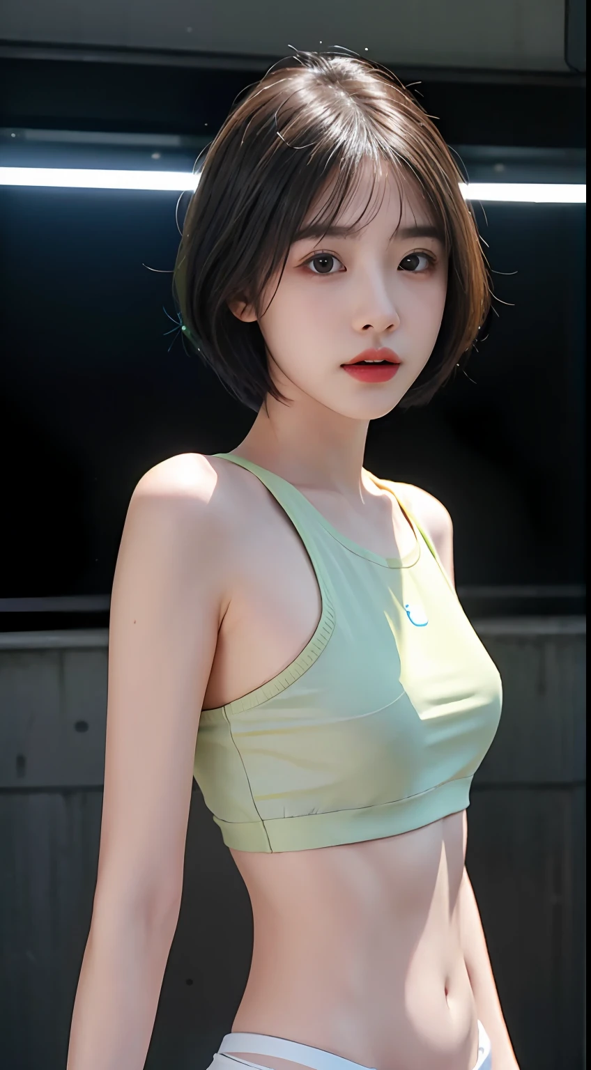 1 Gille solo。(3k RAW photos,Bert quality,Masterpiece 12)(Realistic photo quality1.A)(Extremely detailed CG unification and k wlpaper)(Cyborg 1.2-inch body neon:1.2)。The color hair。