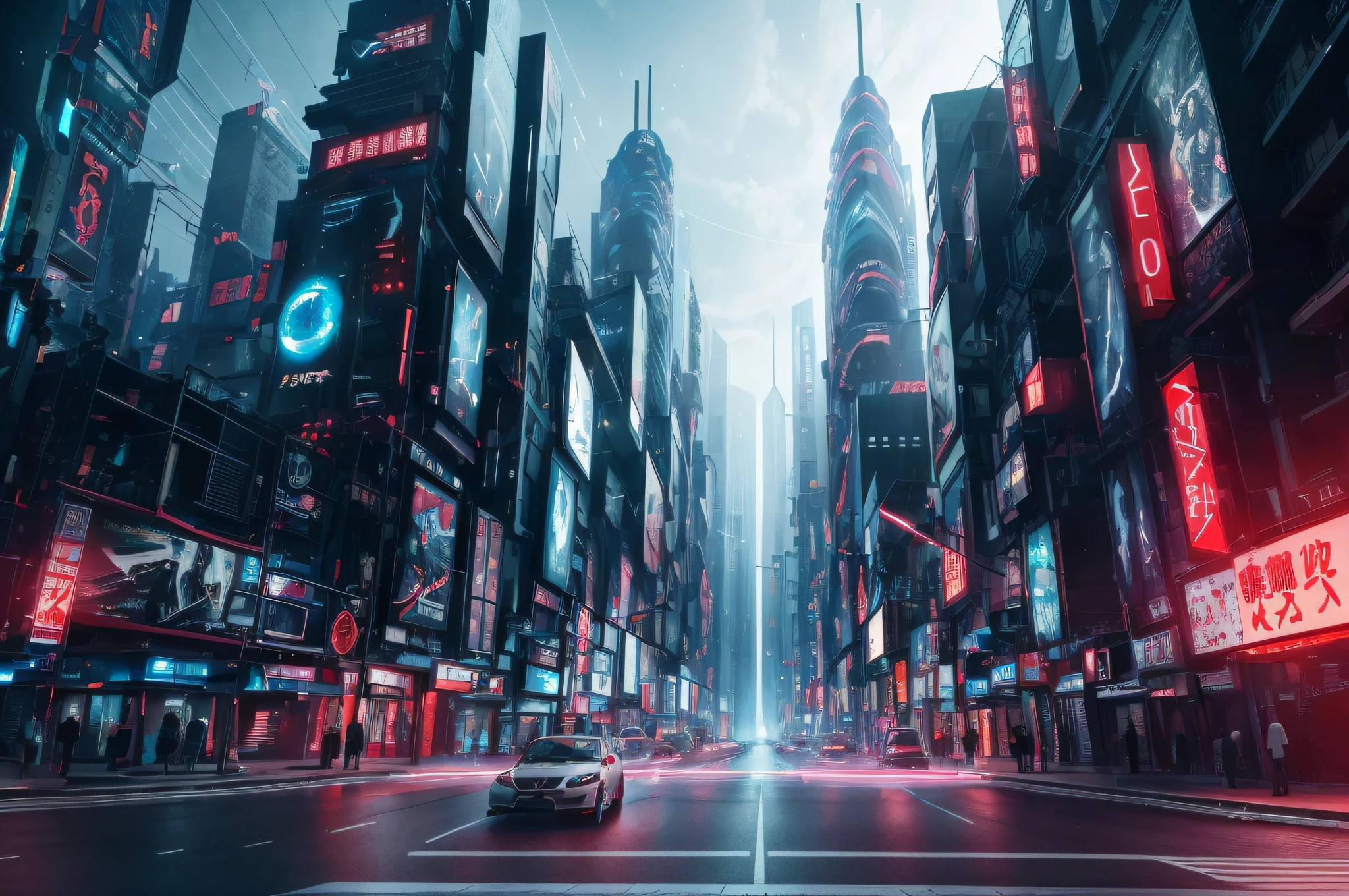 sci fi art，The city of the future，C4D，arte 3D，photorealestic，hyper-detailing，high high quality，Realiy，depth of fields、Science fiction and fantasy、cyber punk style，the soft light，城市，arte 3D，photorealestic，hyper-detailing，Science fiction and fantasy，High perspective，realistic illumination，