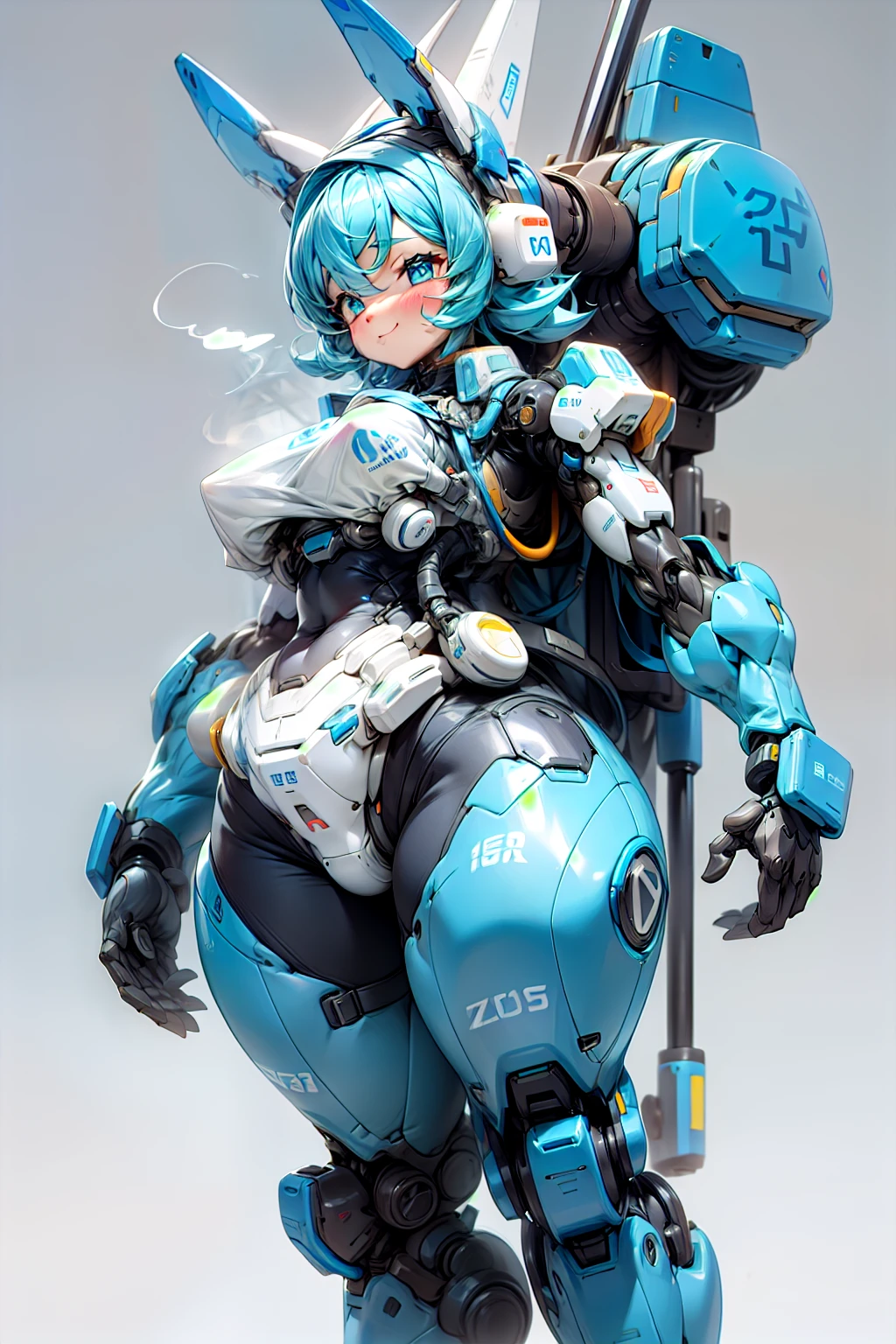 analyzer、Support Robot、Excellent brains、stocky and plump figure、Blue body、Cheerful and cheerful personality、